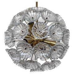 Beautiful brass and glass Space Age Sputnik, Dandelion, 1960s / Germany
