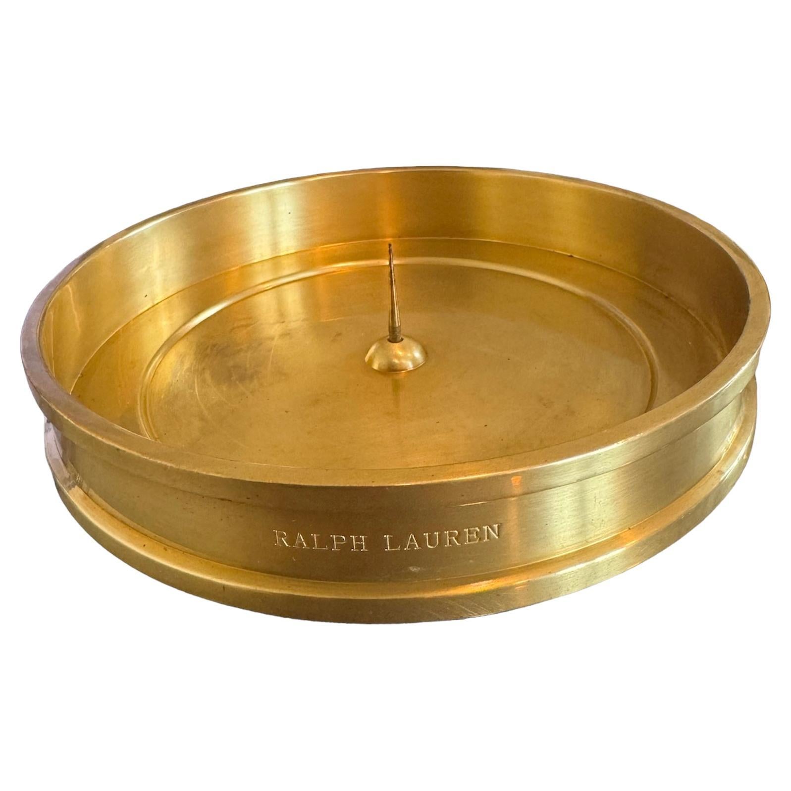 Beautiful Brass Candle Holder Dish For Sale