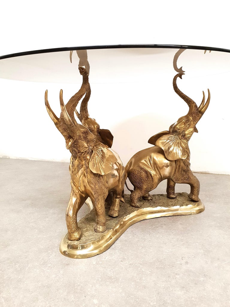 Beautiful Brass Elephant Dining Table, 1970s For Sale at 1stDibs