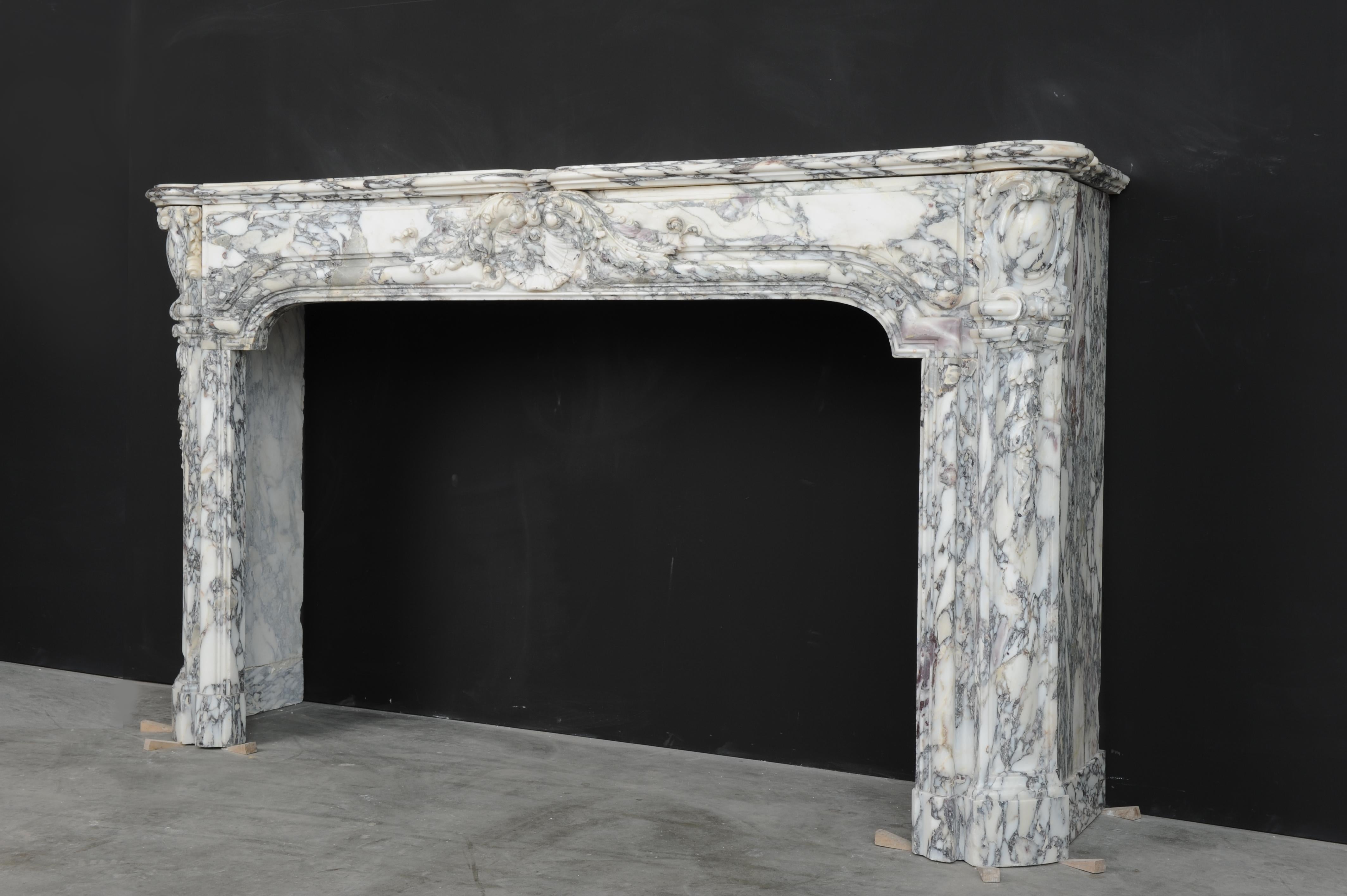 Beautiful Breche Marble Fireplace Mantel, Free Shipping For Sale 2