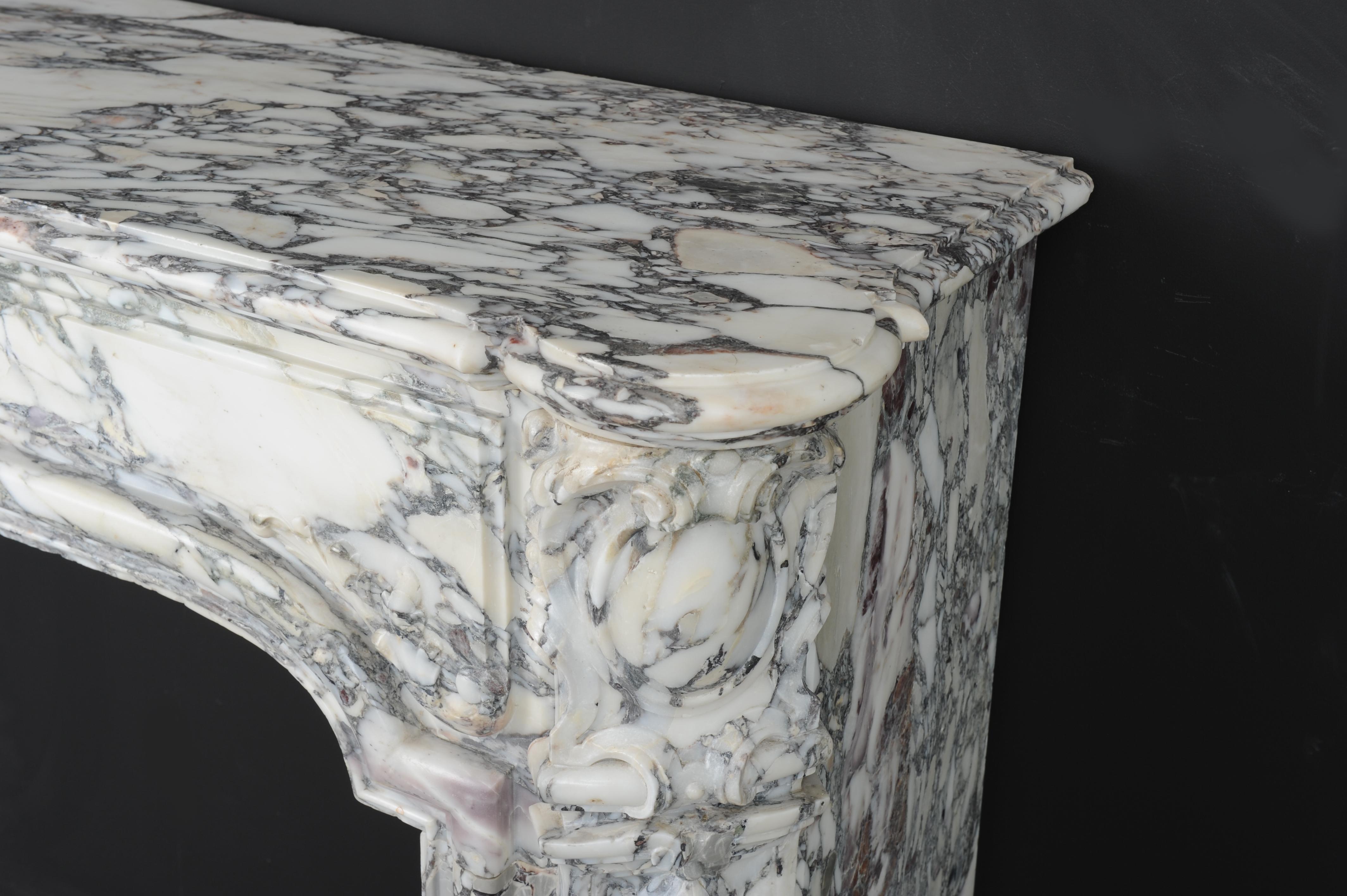 Beautiful Breche Marble Fireplace Mantel, Free Shipping For Sale 3