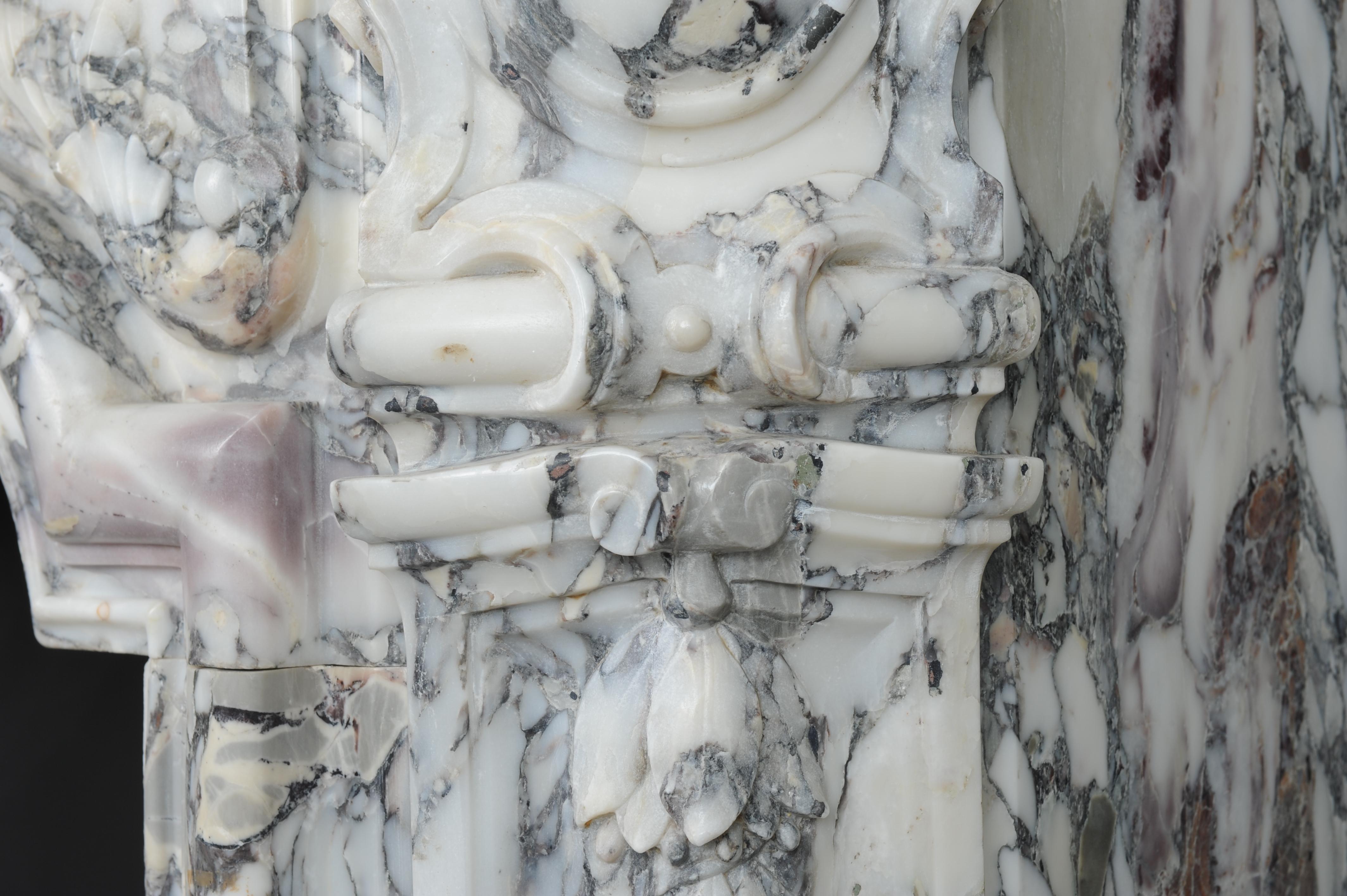 Beautiful Breche Marble Fireplace Mantel, Free Shipping For Sale 4