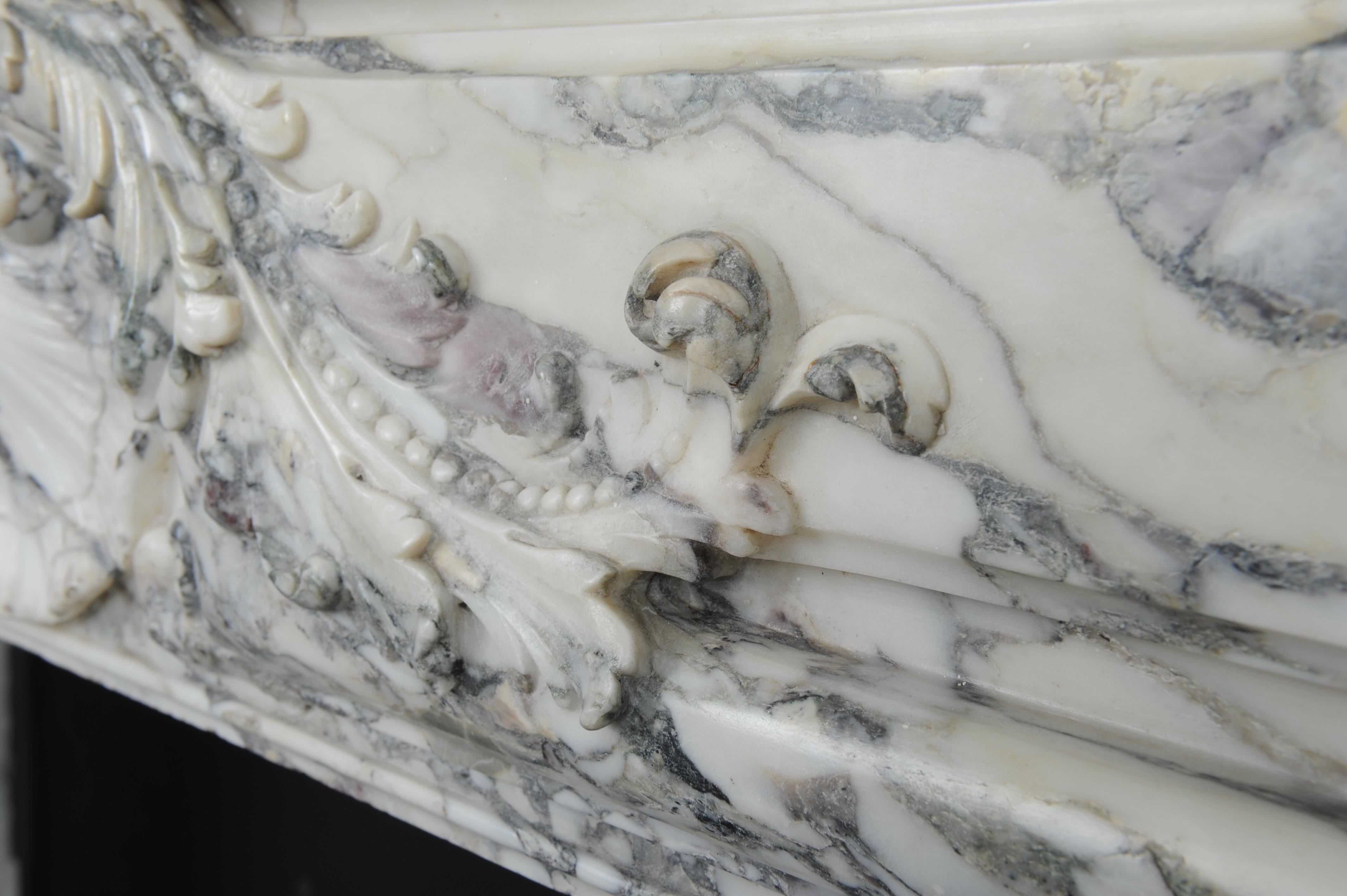Beautiful Breche Marble Fireplace Mantel, Free Shipping For Sale 5