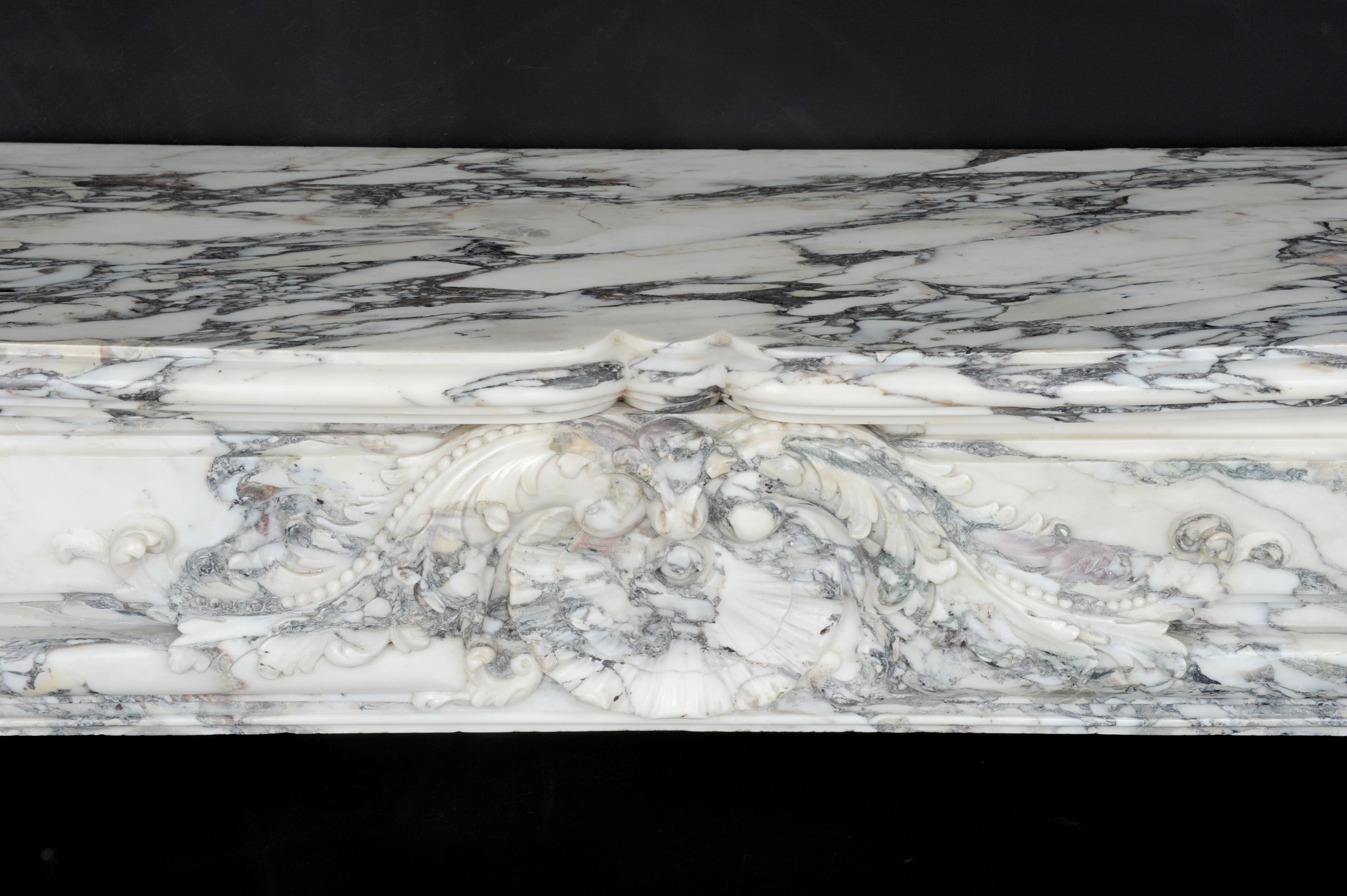 French Beautiful Breche Marble Fireplace Mantel, Free Shipping For Sale