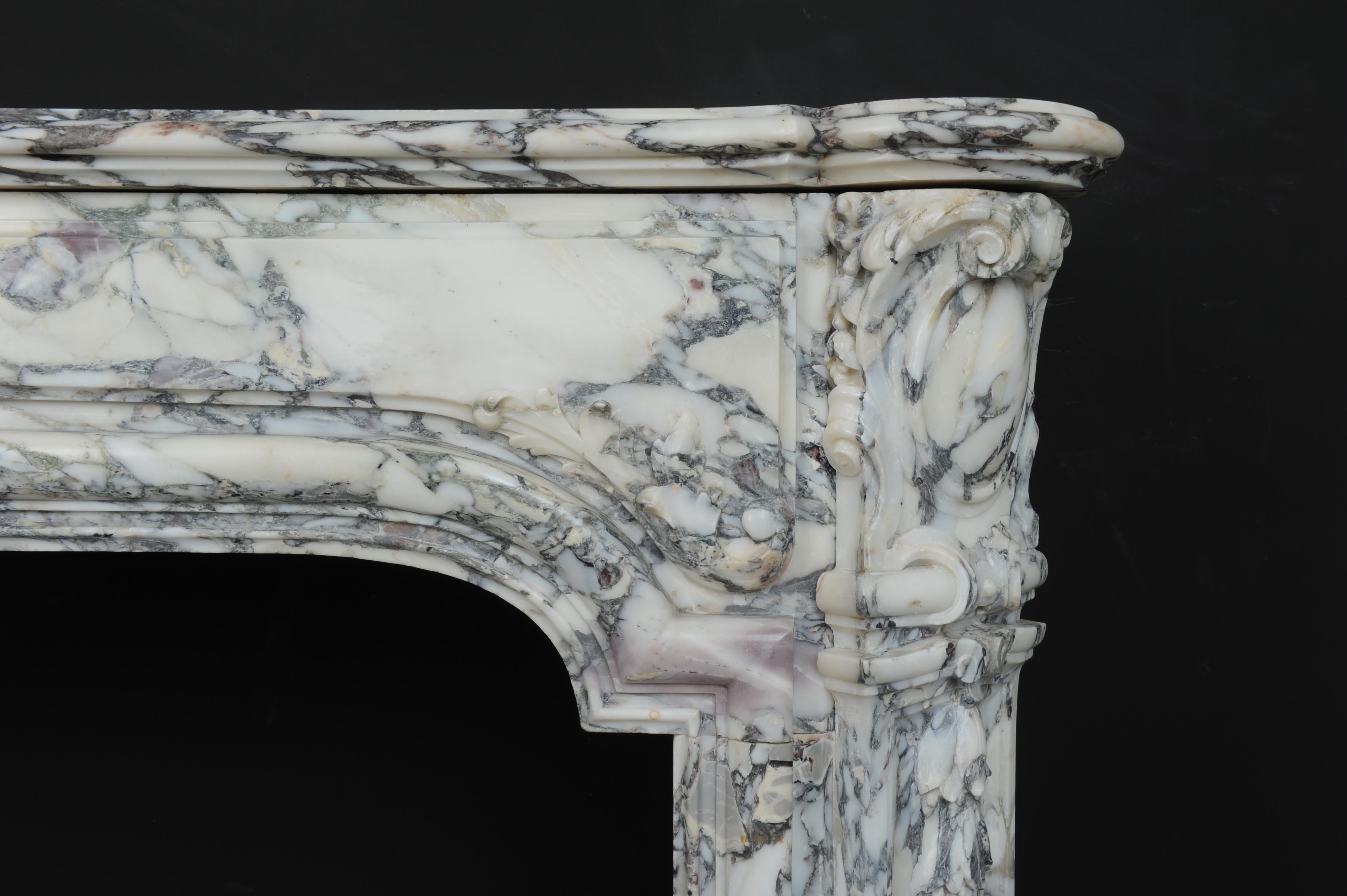 Beautiful Breche Marble Fireplace Mantel, Free Shipping In Good Condition For Sale In Haarlem, Noord-Holland
