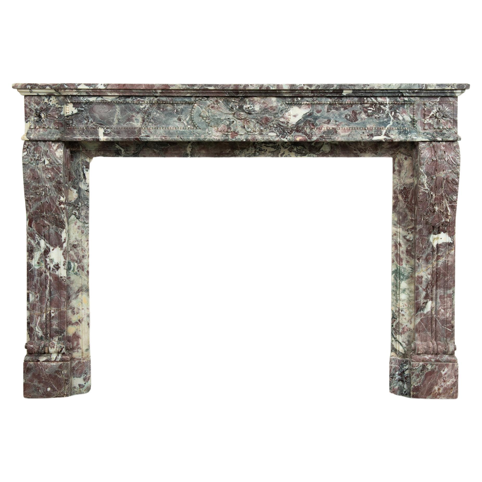 Schöne Breche Marmor Louis XVI Kamin Kamin Mantel