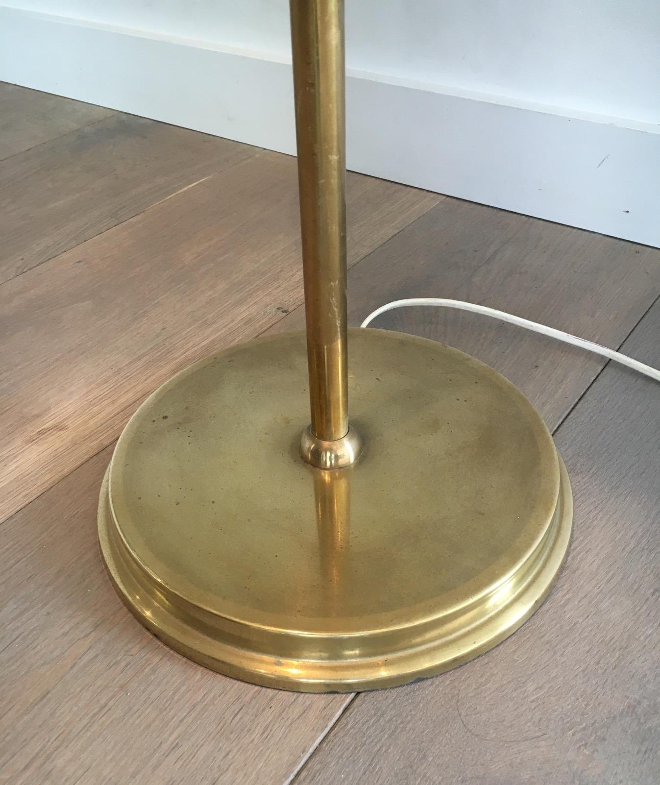 Beautiful Bronze and Brass Floor Lamp with Brass Shade For Sale 7