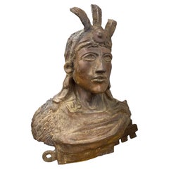 Beautiful Bronze Bust of Meso-American Figure