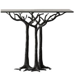 Jean Boggio Bronze Console Representing Tree Trunk