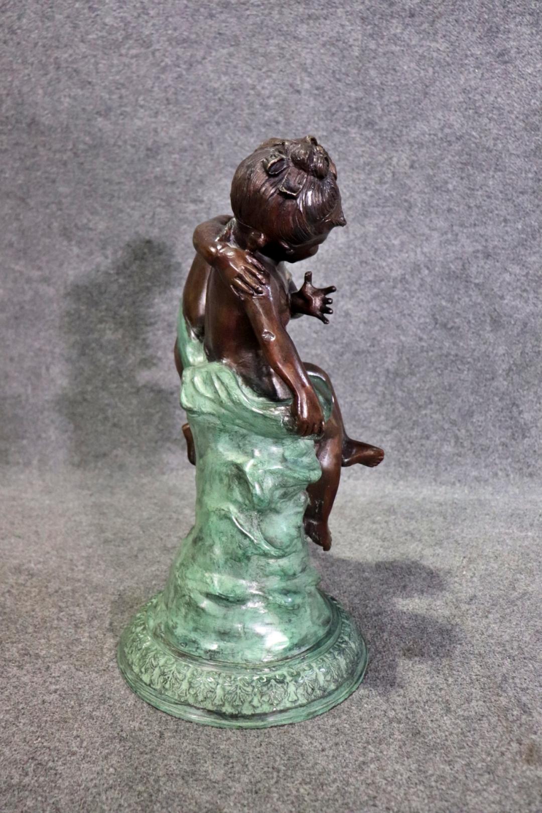 Beautiful Bronze Sculpture of a pair of Children Playing  For Sale 1