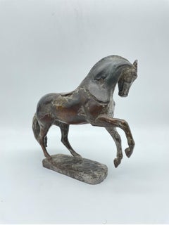 Beautiful Bronze Sculpture Rearing Horse Signed Annemarie Haage