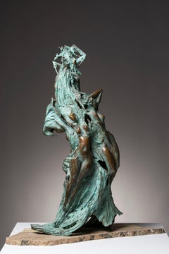 Beautiful bronze sculpture "Wave" with inweaved female figures