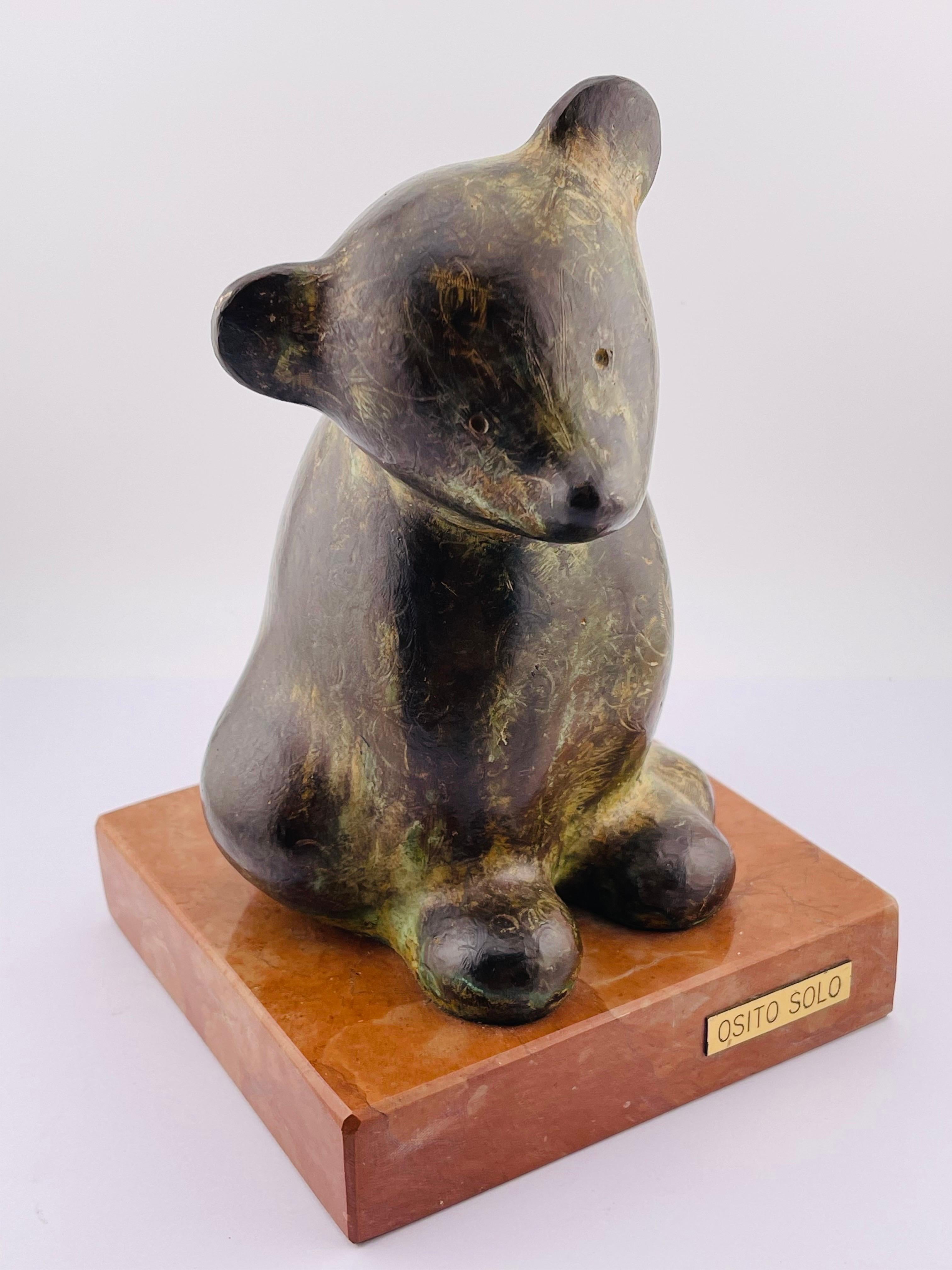 Beautiful bronze teddy bear sculpture signed Marino Amaya 4