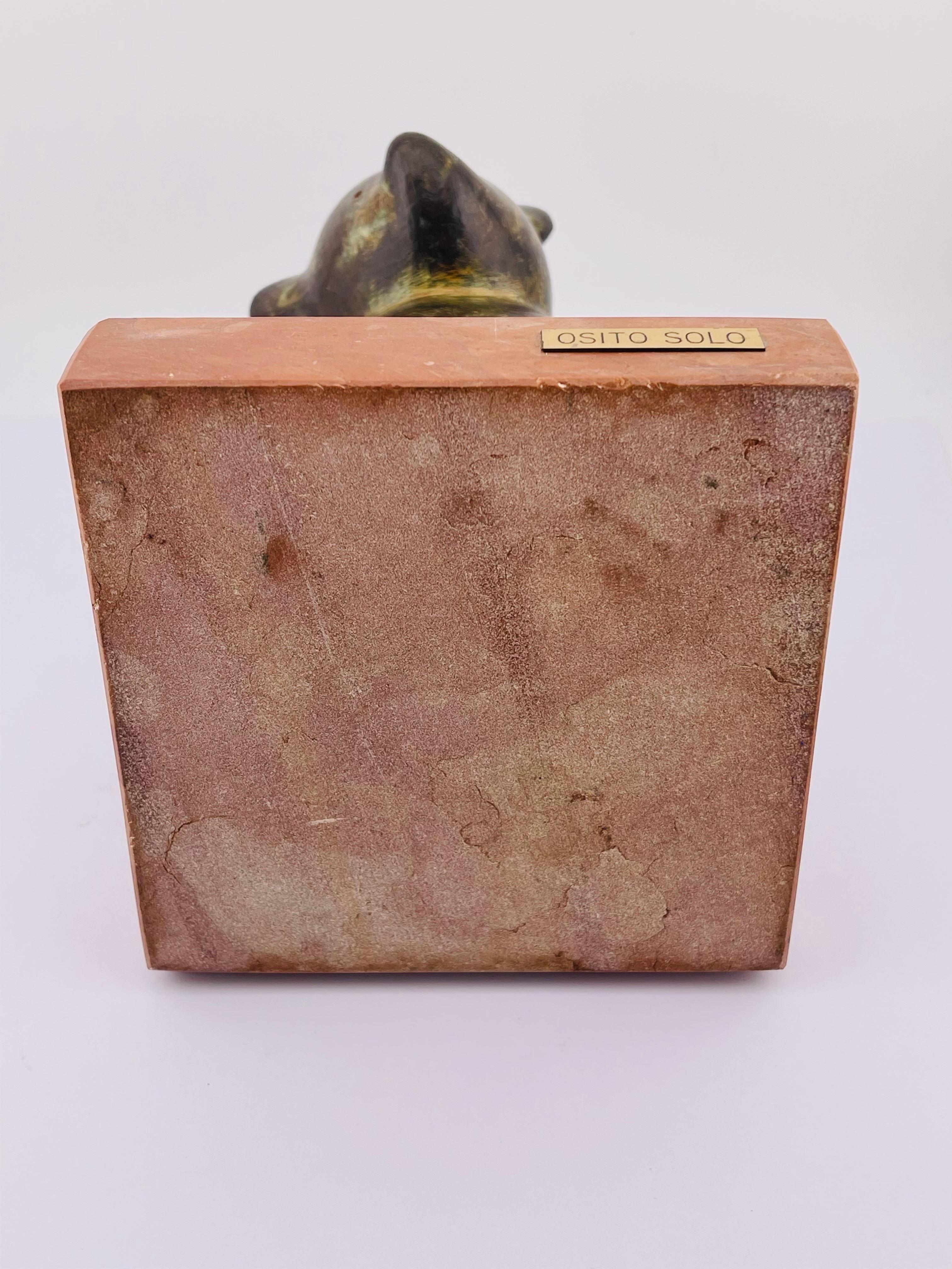 Beautiful bronze teddy bear sculpture signed Marino Amaya 5