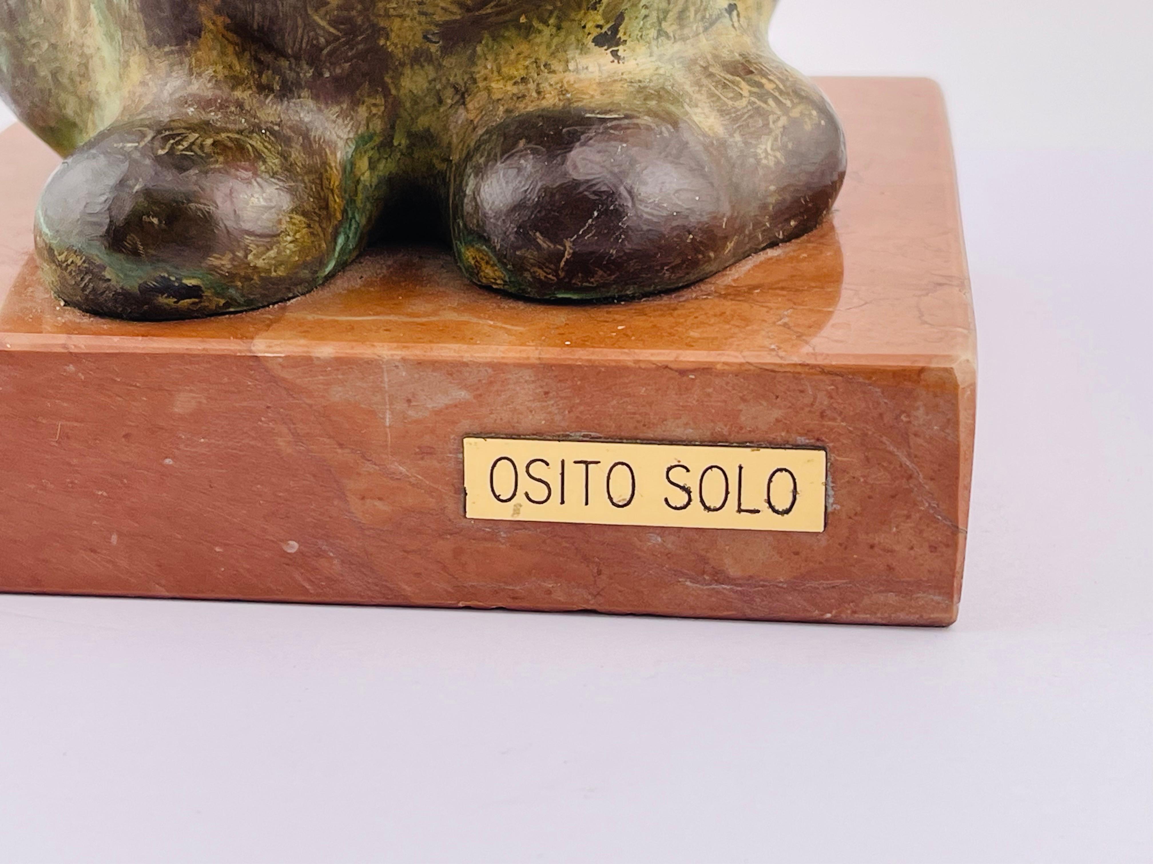 Beautiful bronze teddy bear sculpture signed Marino Amaya 1
