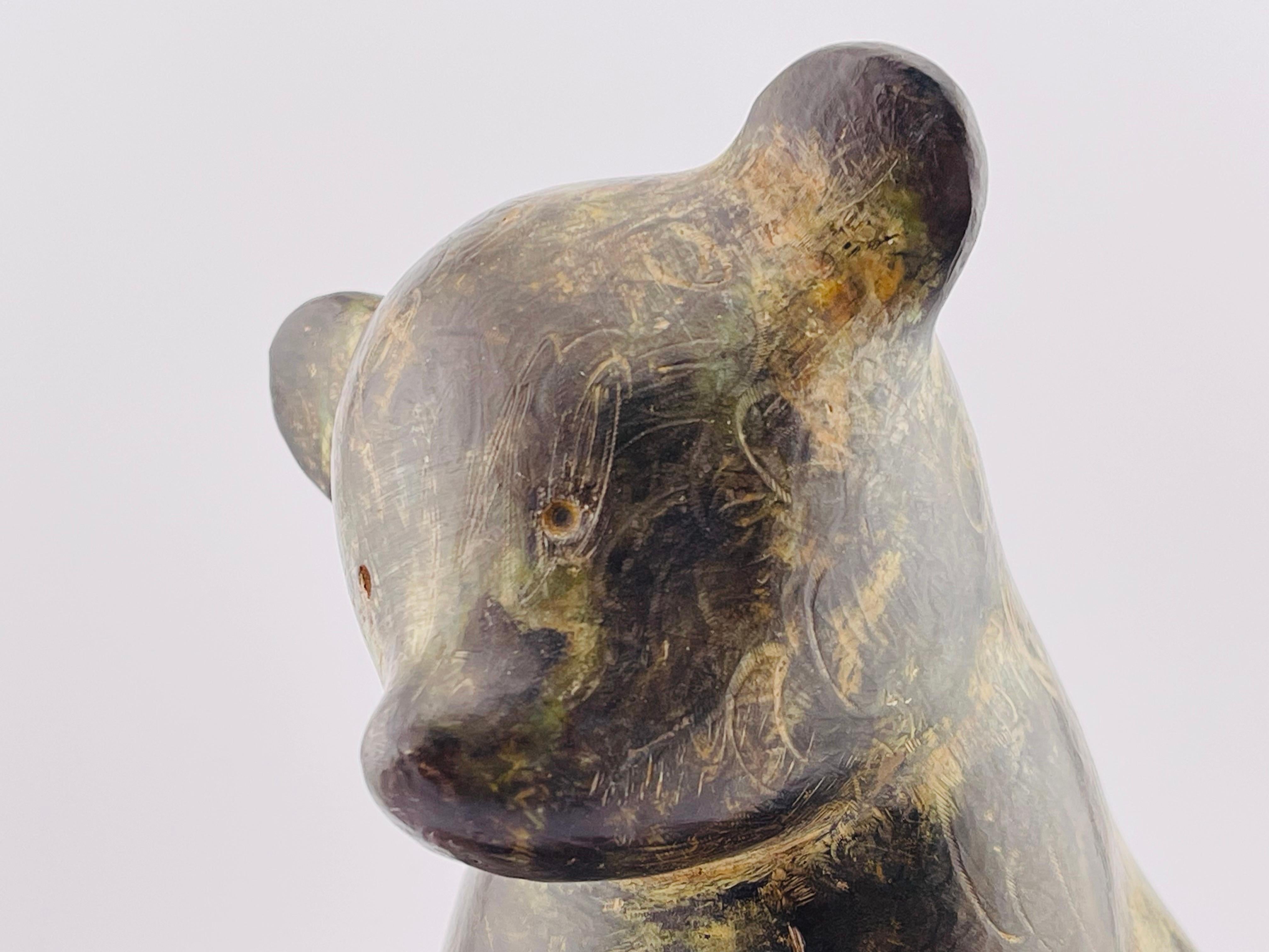 Beautiful bronze teddy bear sculpture signed Marino Amaya 2