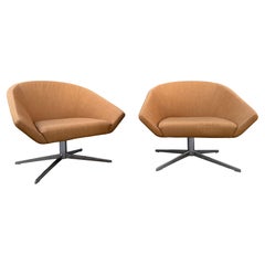 Wunderschöne Brown Remy Lounge Chairs für Bernhardt, "Pair"