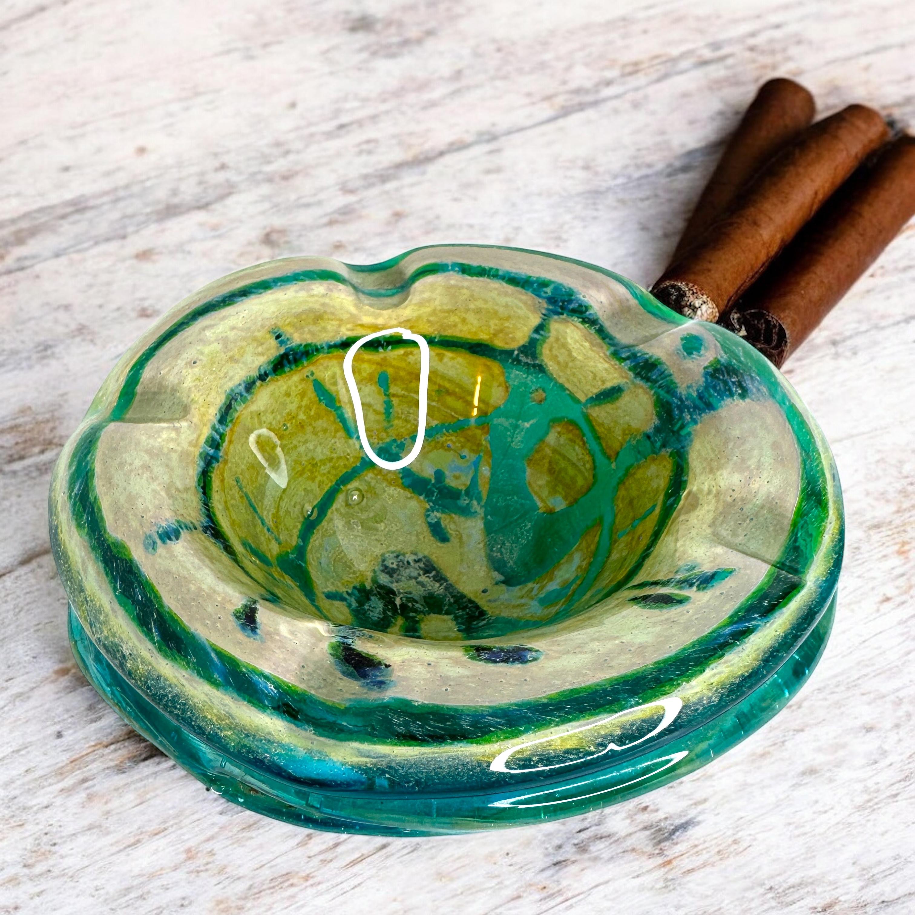 Beautiful Brutalist Murano Sommerso Glass Cigar Ashtray, Vintage, Italy, 1970s For Sale 5