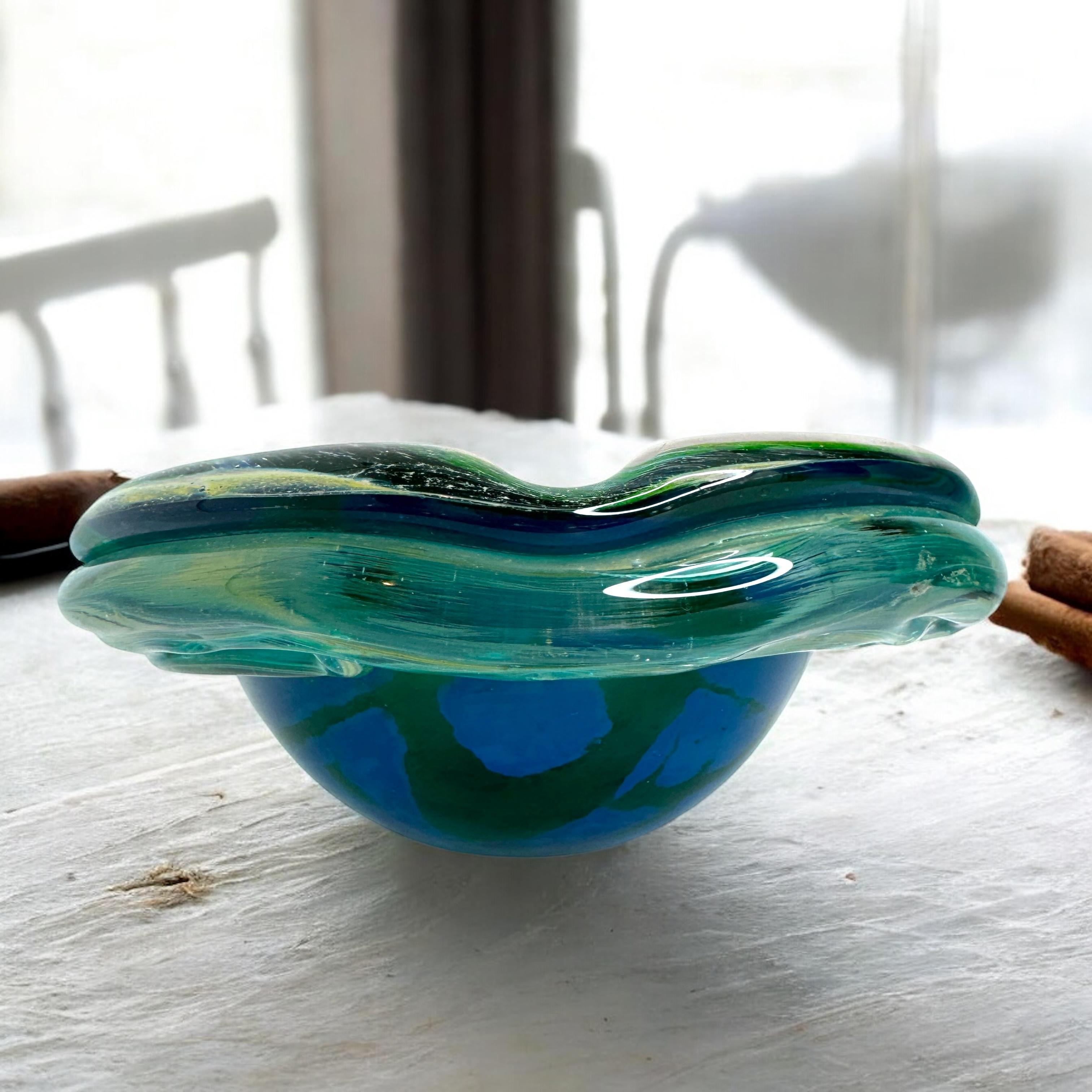 Beautiful Brutalist Murano Sommerso Glass Cigar Ashtray, Vintage, Italy, 1970s For Sale 10