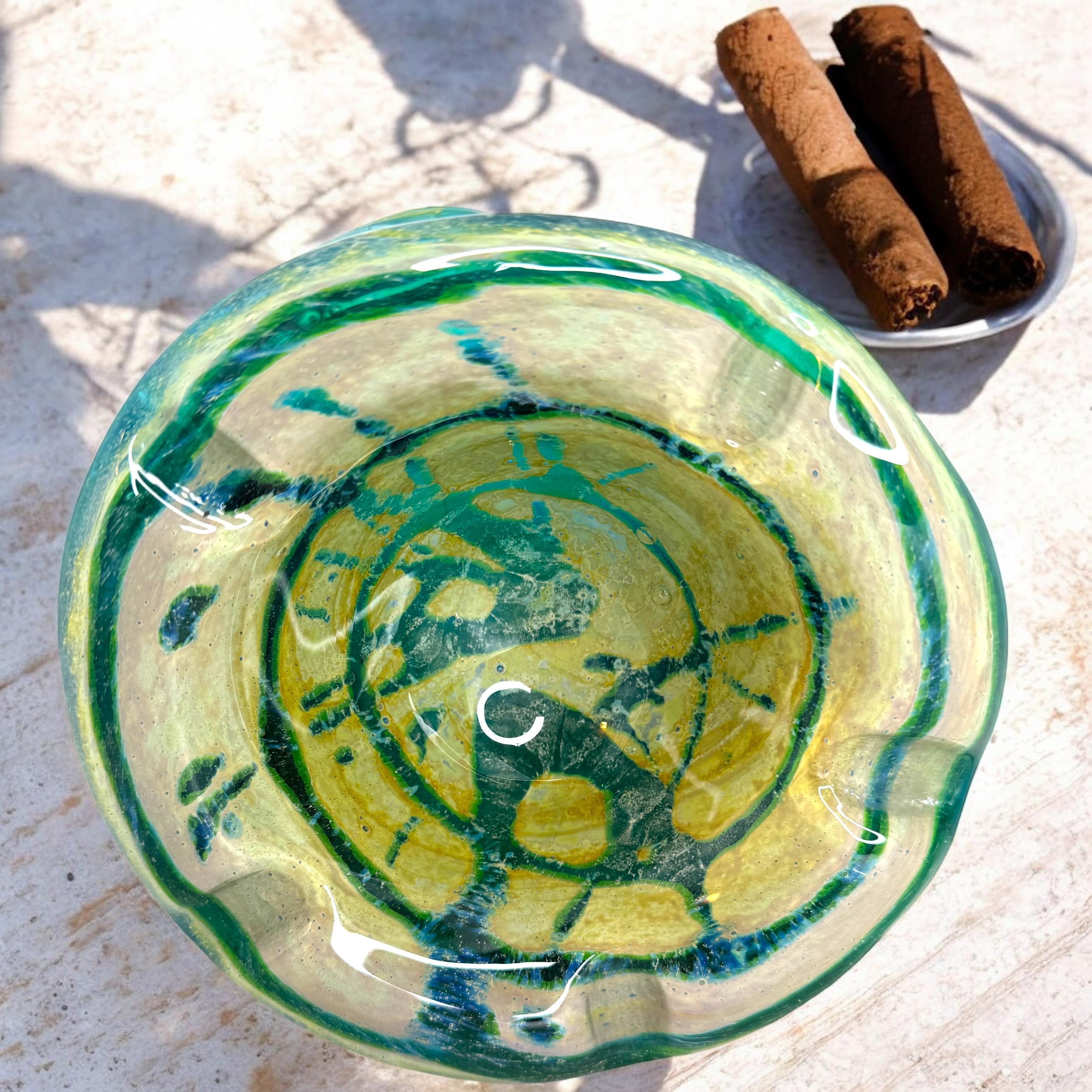 Beautiful Brutalist Murano Sommerso Glass Cigar Ashtray, Vintage, Italy, 1970s For Sale 11