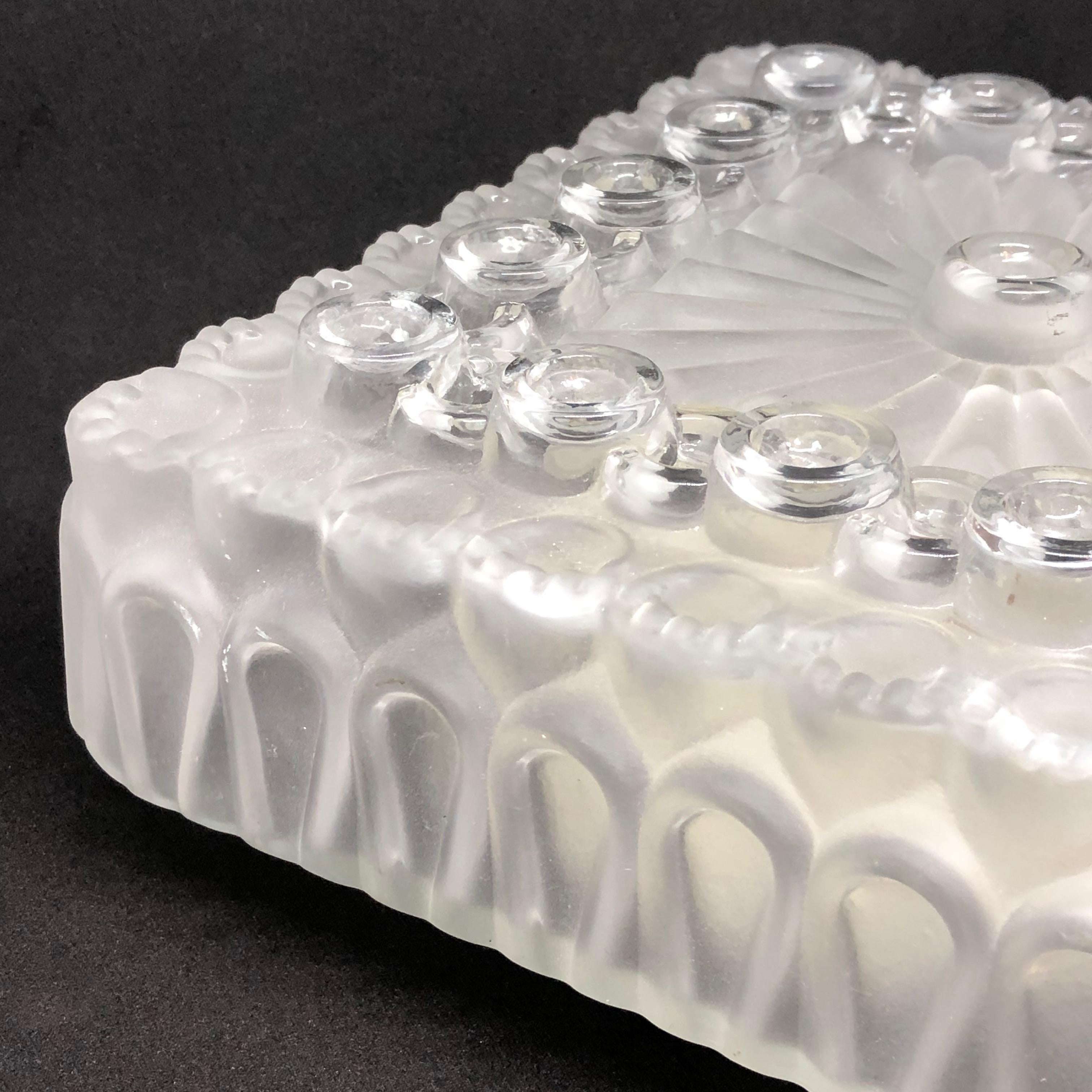 Beautiful Bubble and Circle Pattern Glass Flush Mount Ceiling Light, 1960s For Sale 4