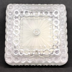 Beautiful Bubble and Circle Pattern Glass Flush Mount Ceiling Light, 1960s