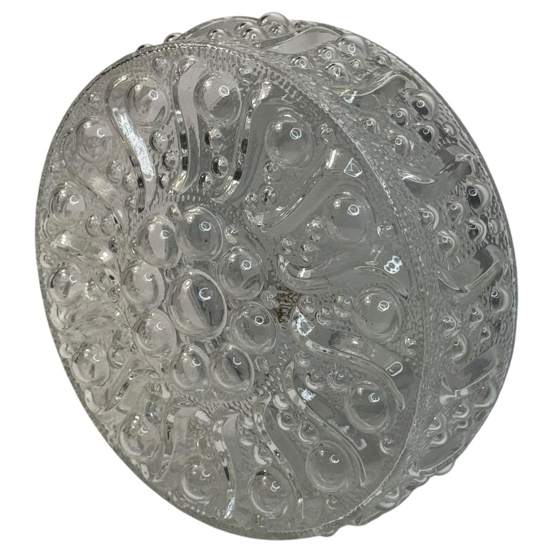 Mid-Century Modern Beautiful Bubble Pattern Limburg Circular Flush Mount Ceiling Light, 1970s For Sale