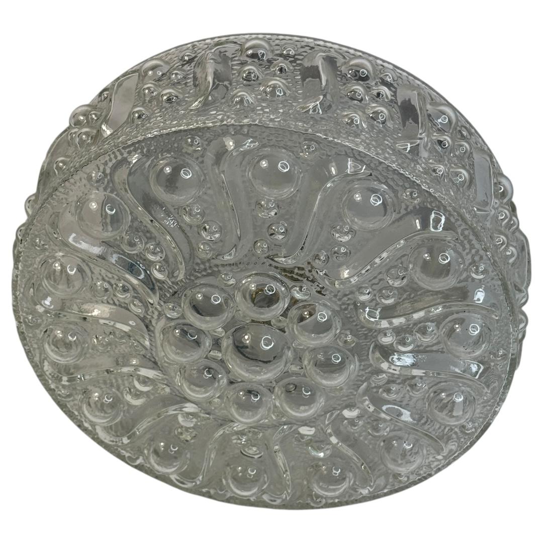 German Beautiful Bubble Pattern Limburg Circular Flush Mount Ceiling Light, 1970s For Sale