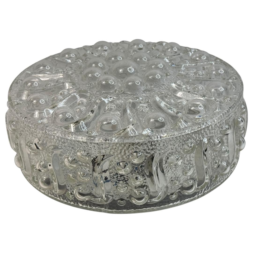 Late 20th Century Beautiful Bubble Pattern Limburg Circular Flush Mount Ceiling Light, 1970s For Sale