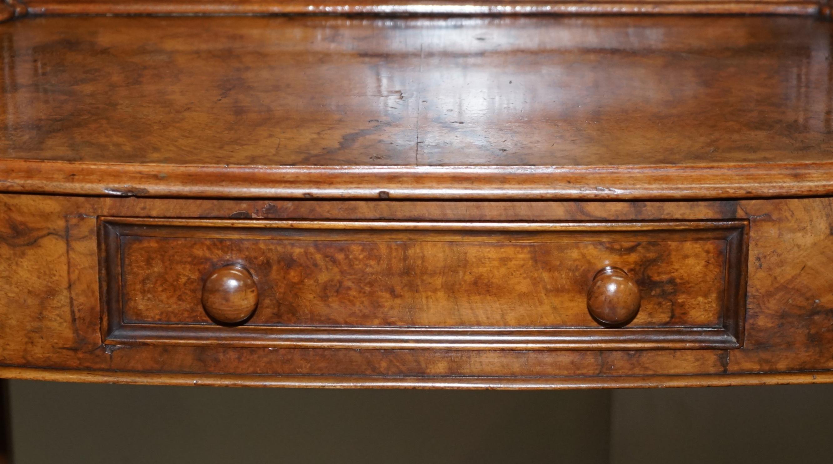 Beautiful Burr & Quarter Cut Walnut Antique Victorian Dressing Table Inc Mirror 3