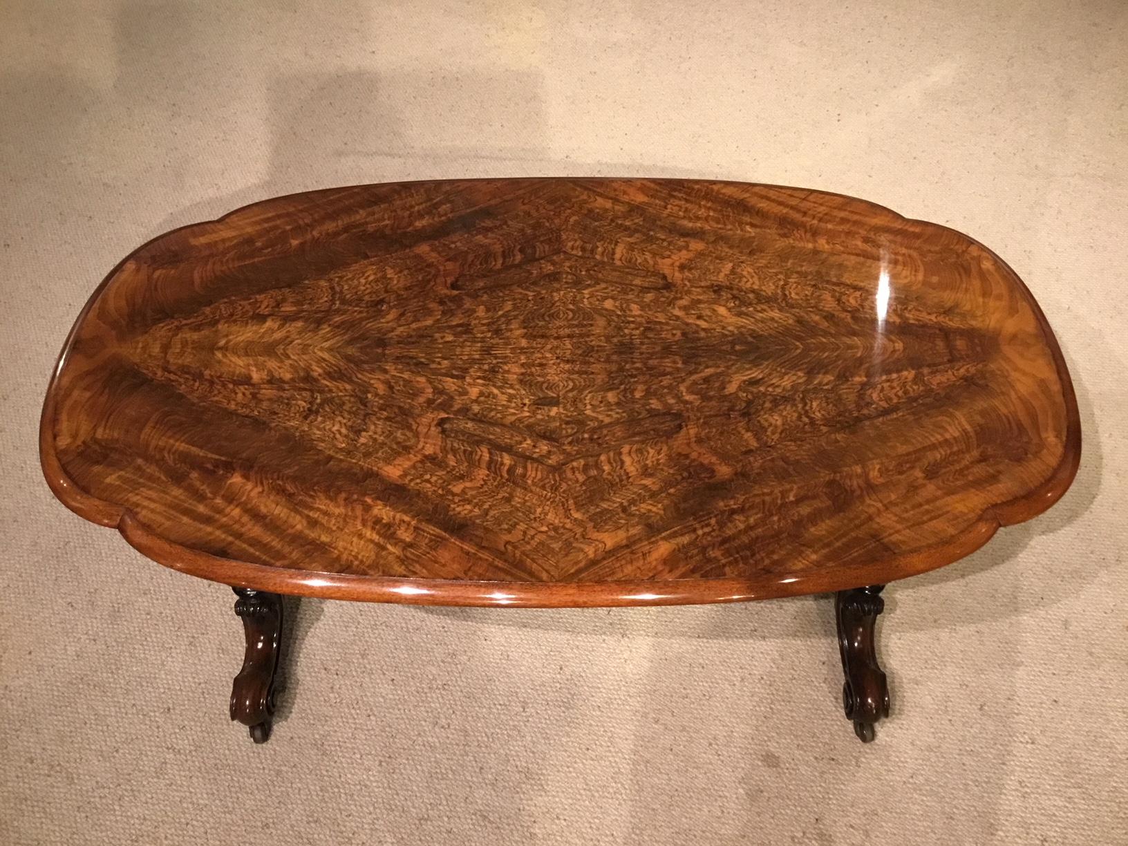 Beautiful Burr Walnut Victorian Period Antique Coffee Table 1