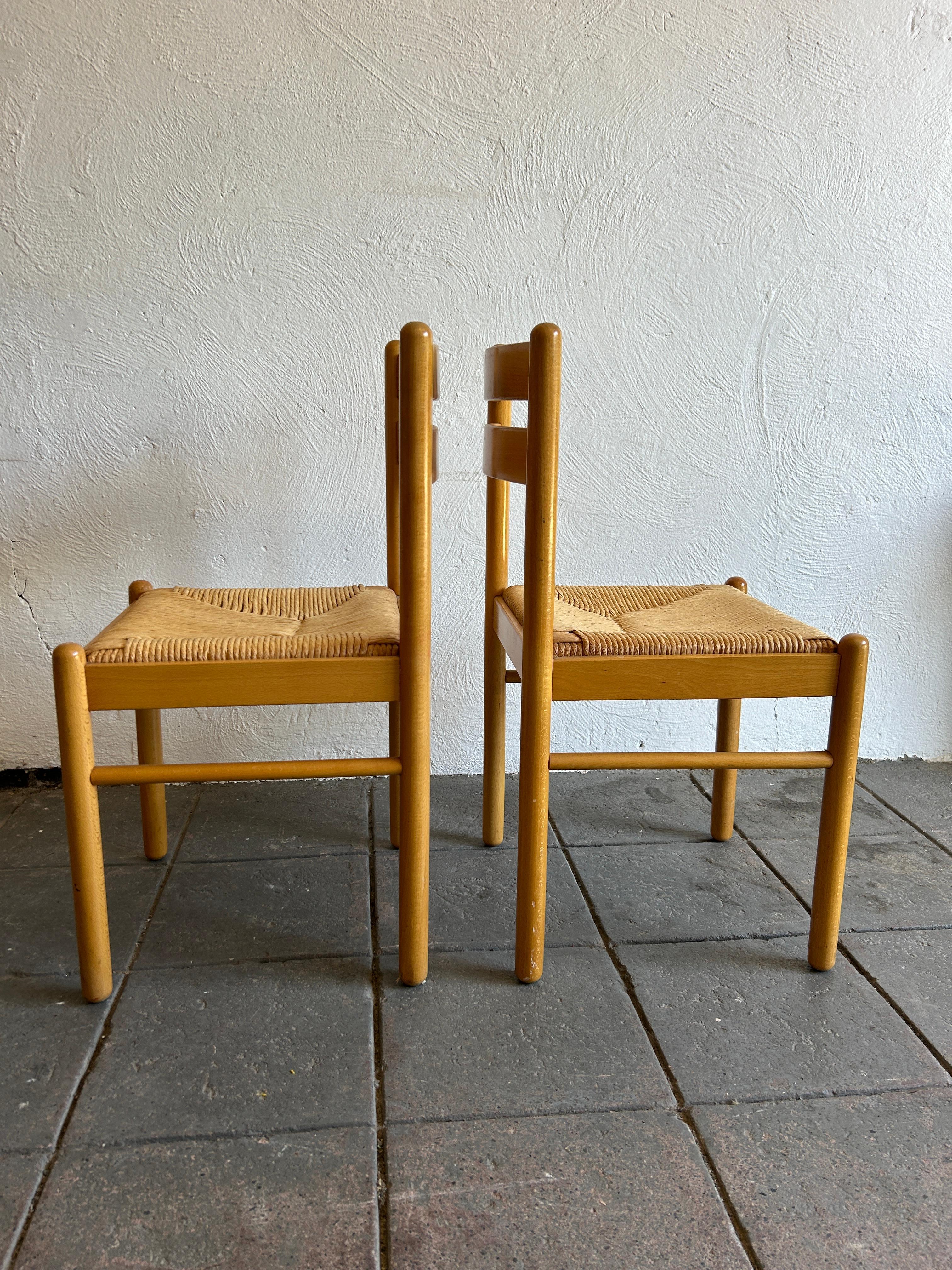 Beautiful butcher block dinette table set with pair of Birch Rush chairs Italy  For Sale 2