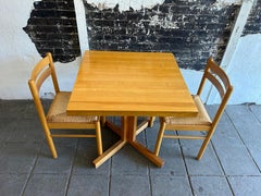Beautiful butcher block dinette table set with pair of Birch Rush chairs Italy