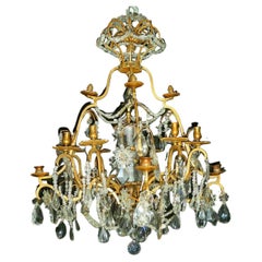 Beautiful cage chandelier in rock crystal and gilt bronze, Paris 19th century