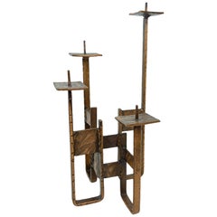 Beautiful Metal Candlestick Holder Brutalist Era, Germany, 1960s