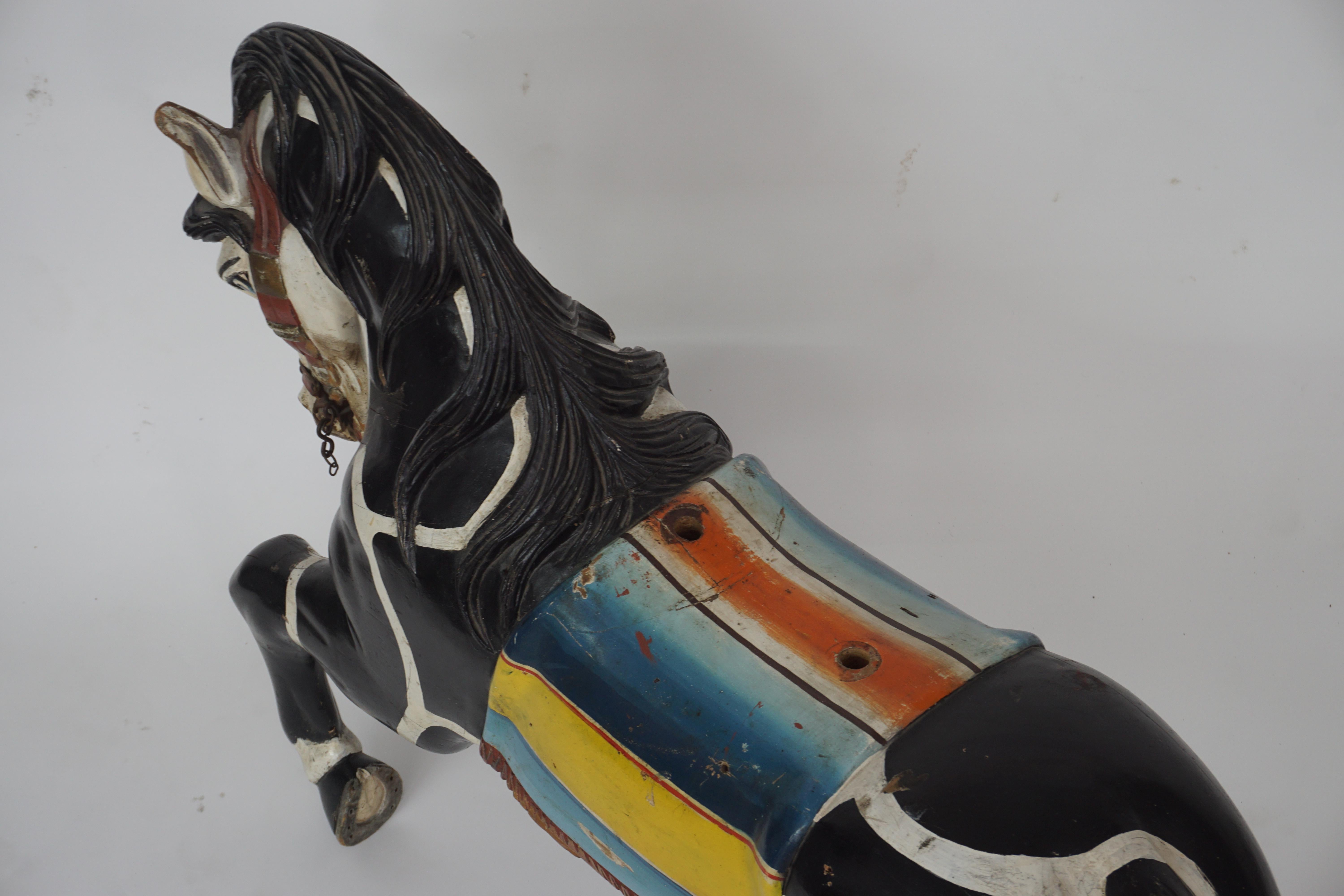 Beautiful Antique carousel horse.
Hand-carved and hand-painted.
Origin possibly Mexico or USA.