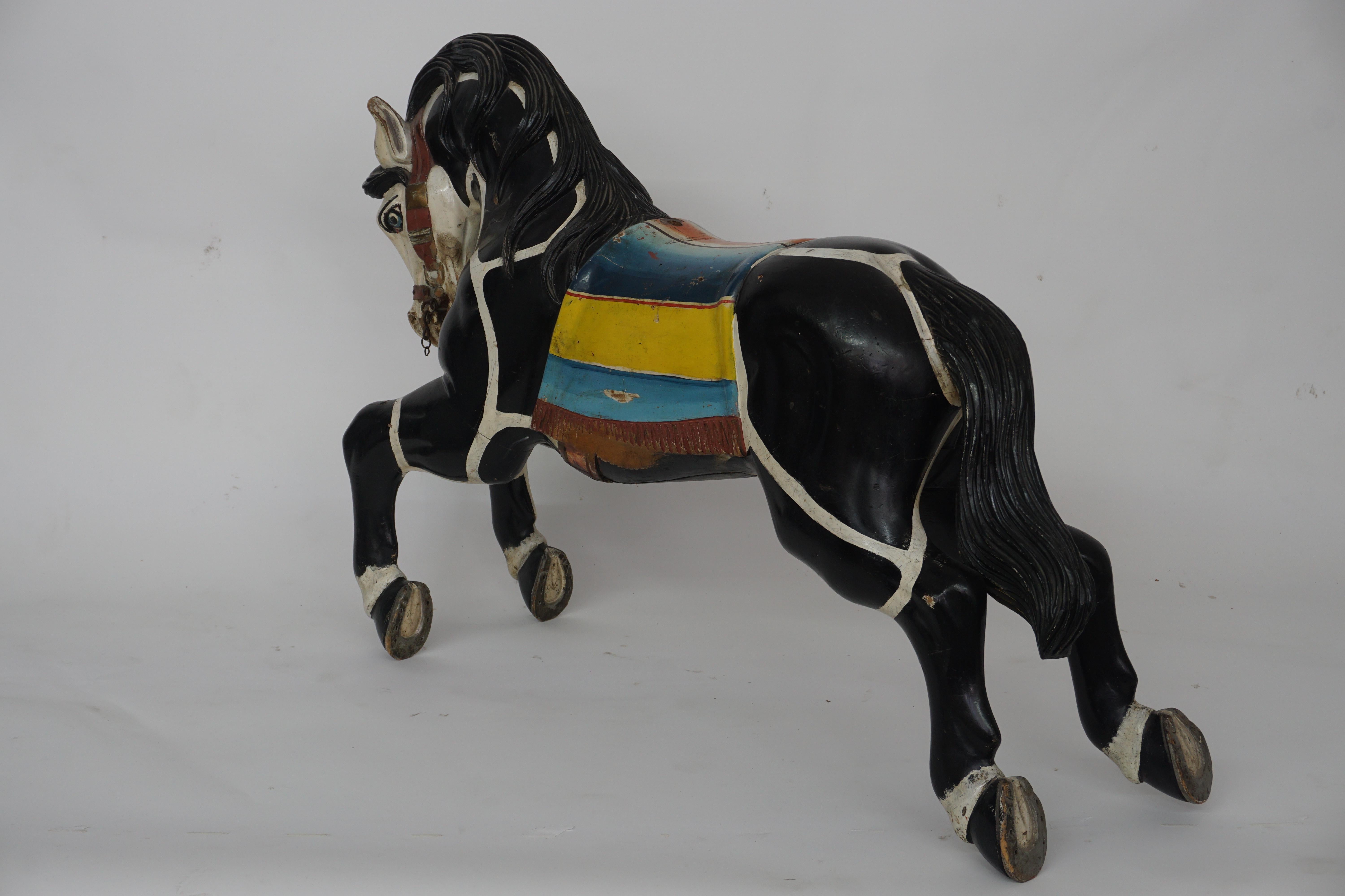Hand-Carved Beautiful Carousel Horse, Early 20th Century