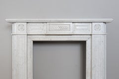Beautiful French Carrara Marble Antique Marble Neoclassical Fireplace Surround
