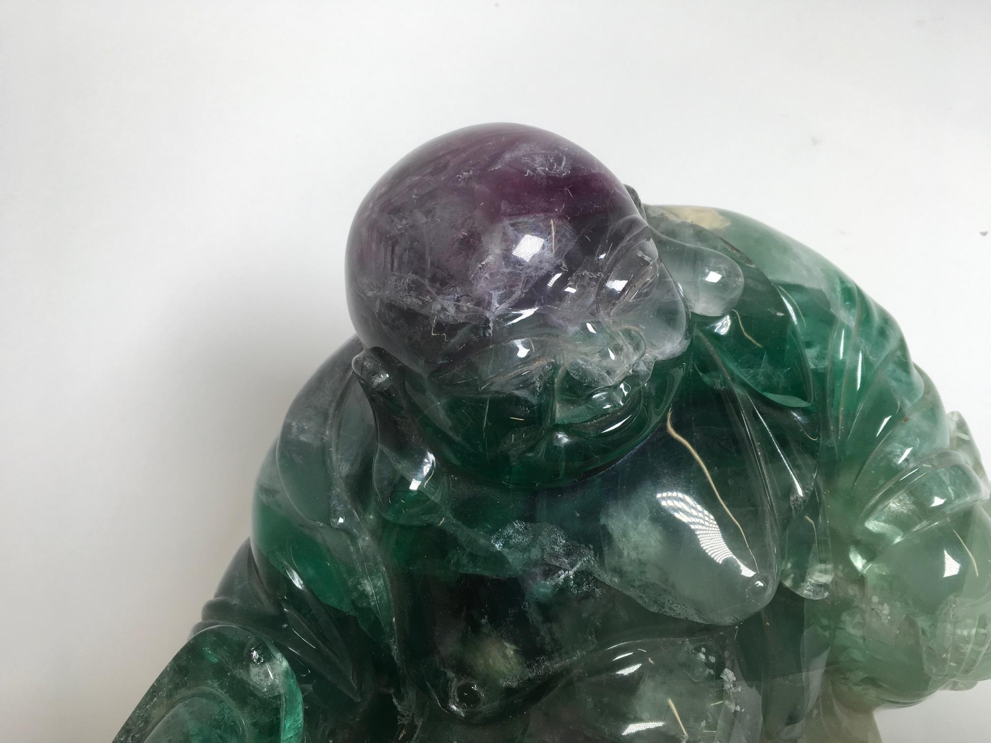 A beautiful sculpture in stone of Fluorite produced in China. Fluorite is a mineral composed of calcium fluoride. Fluorite stimulates creativity and imagination.
Italian private collection.