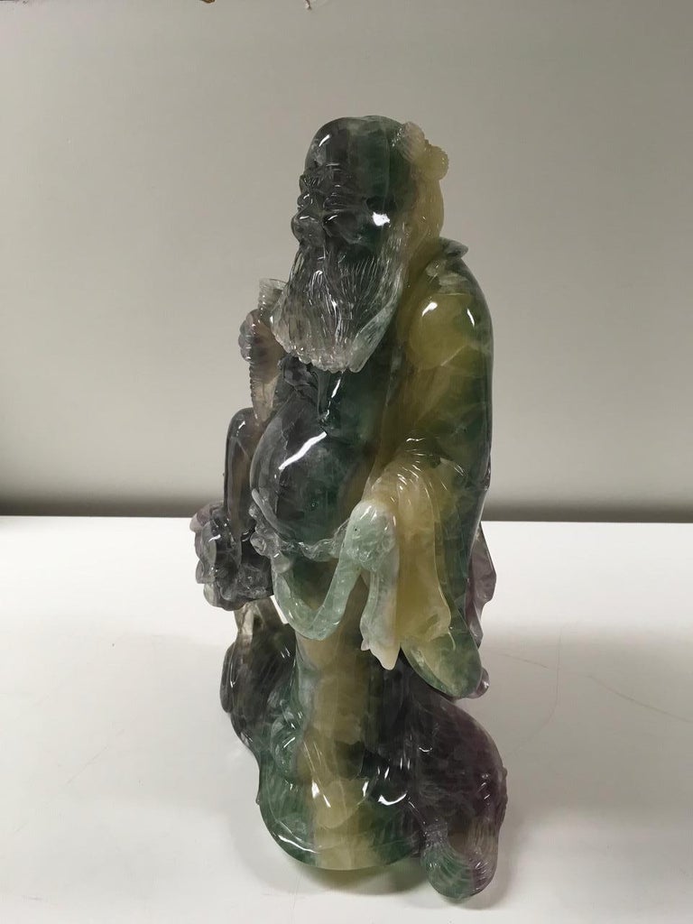 Beautiful Carved Fluorite Sculpture For Sale at 1stDibs