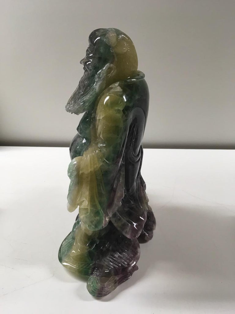 Beautiful Carved Fluorite Sculpture For Sale at 1stDibs