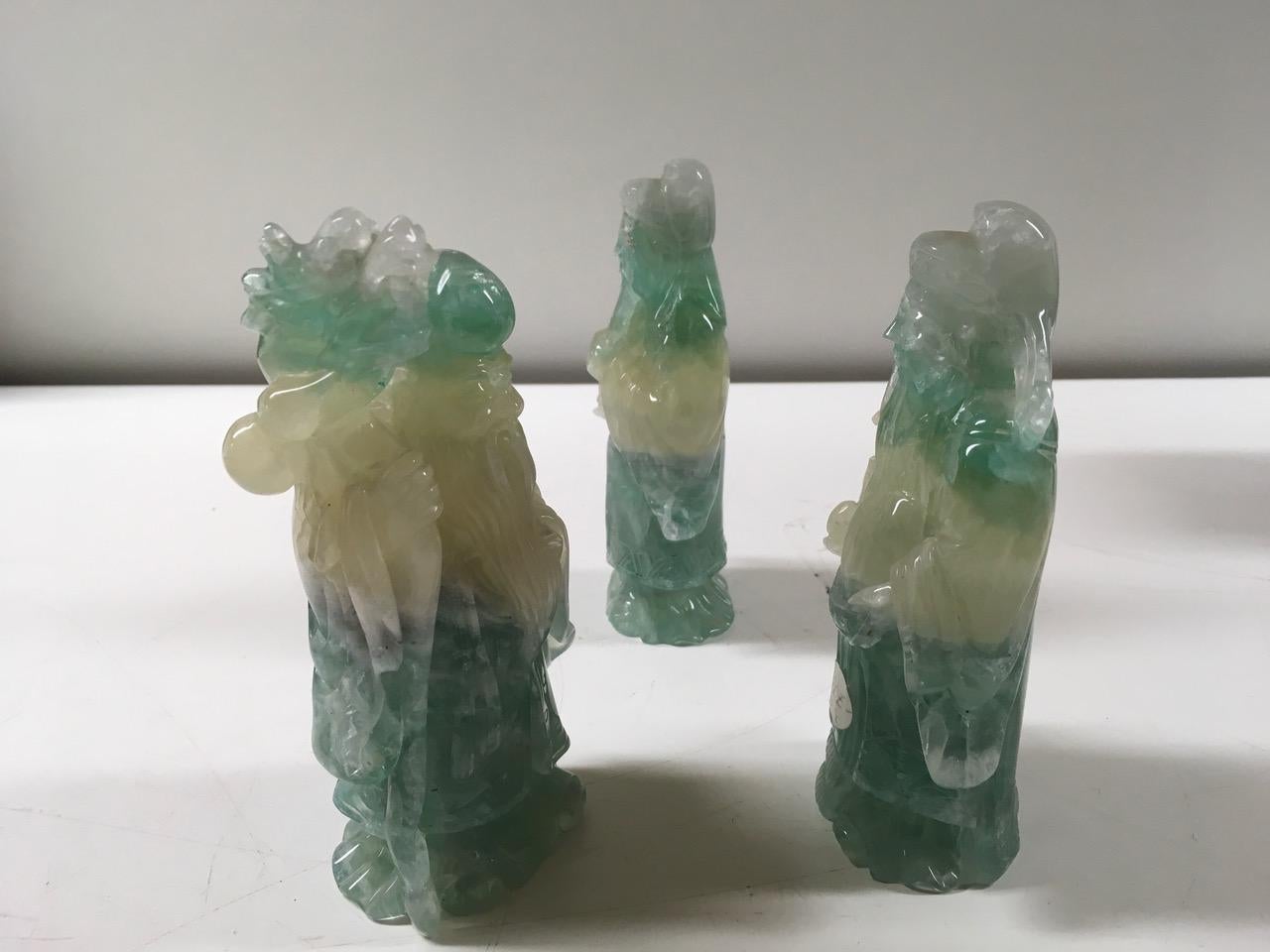 Beautiful Carved Fluorite Sculptures In Excellent Condition For Sale In Milan, Italy