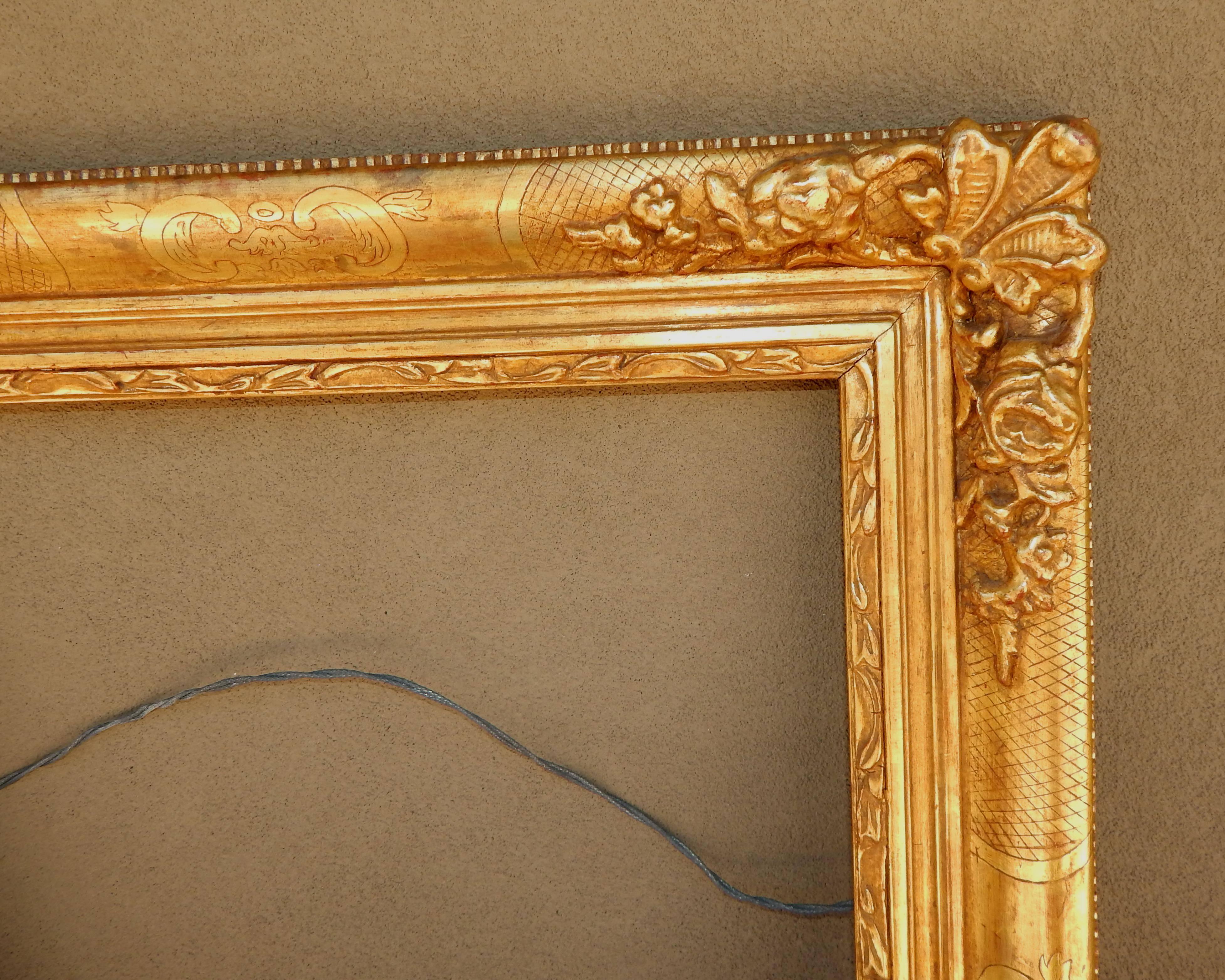Beautiful carved frame by one of America's finest frame makers, Richard Tobey.
In mint condition. Marked 