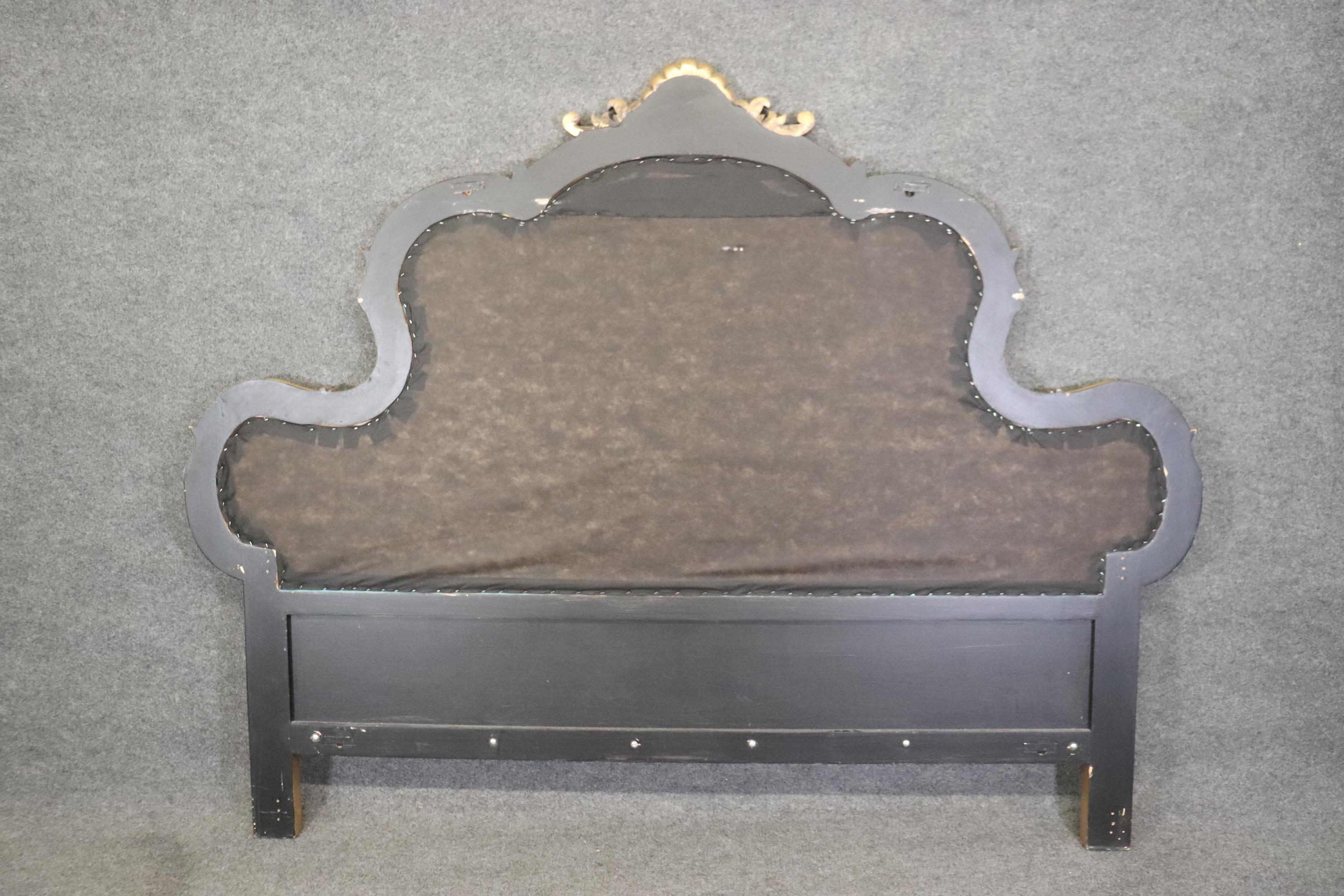 Late 20th Century Beautiful Carved Genuine Gold Gilt French Louis XV Style King Size Headboard 