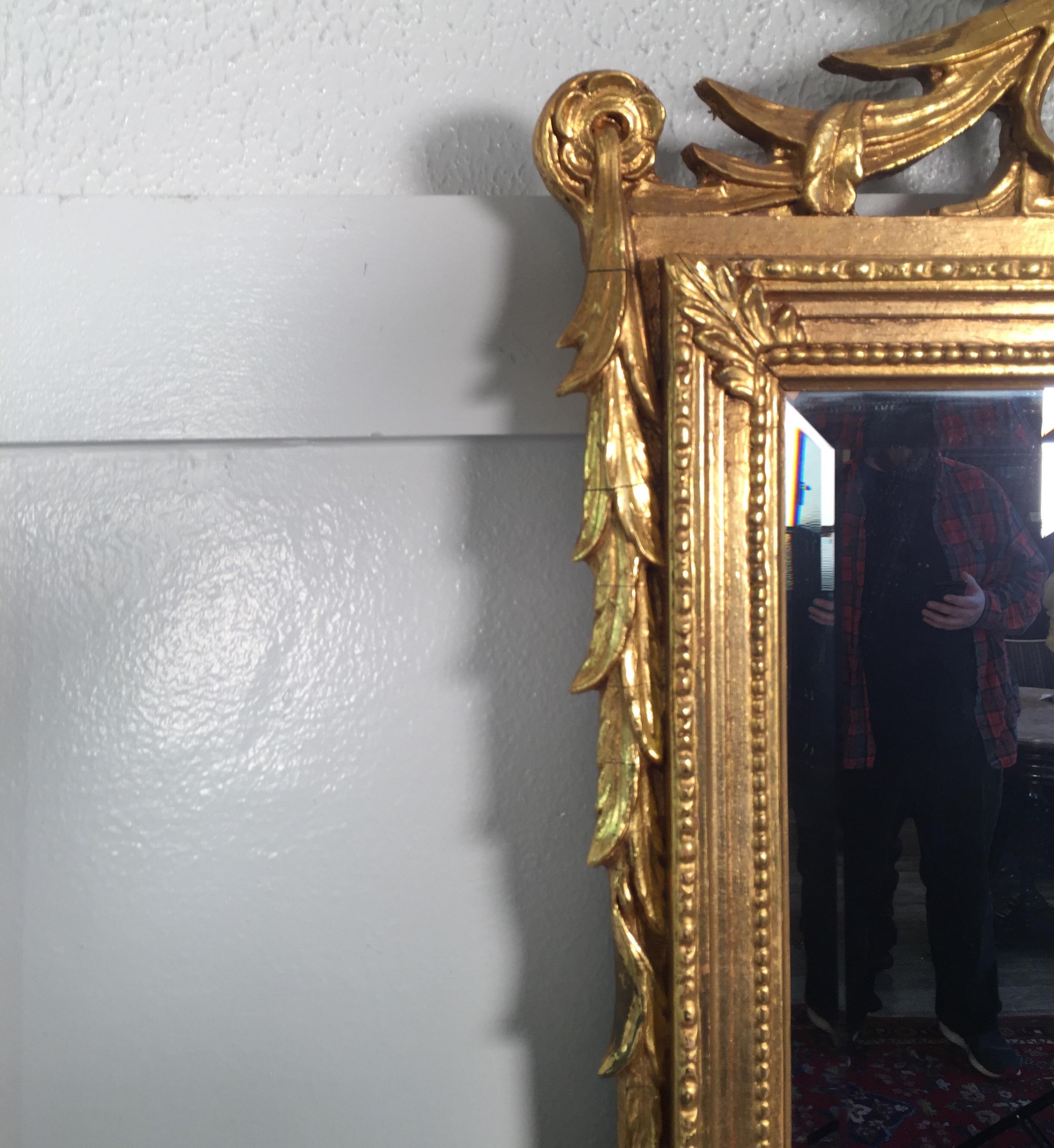 Mid-20th Century Beautiful Carved Gold Gilt French Style Mirror by Friedman Brothers, circa 1940s