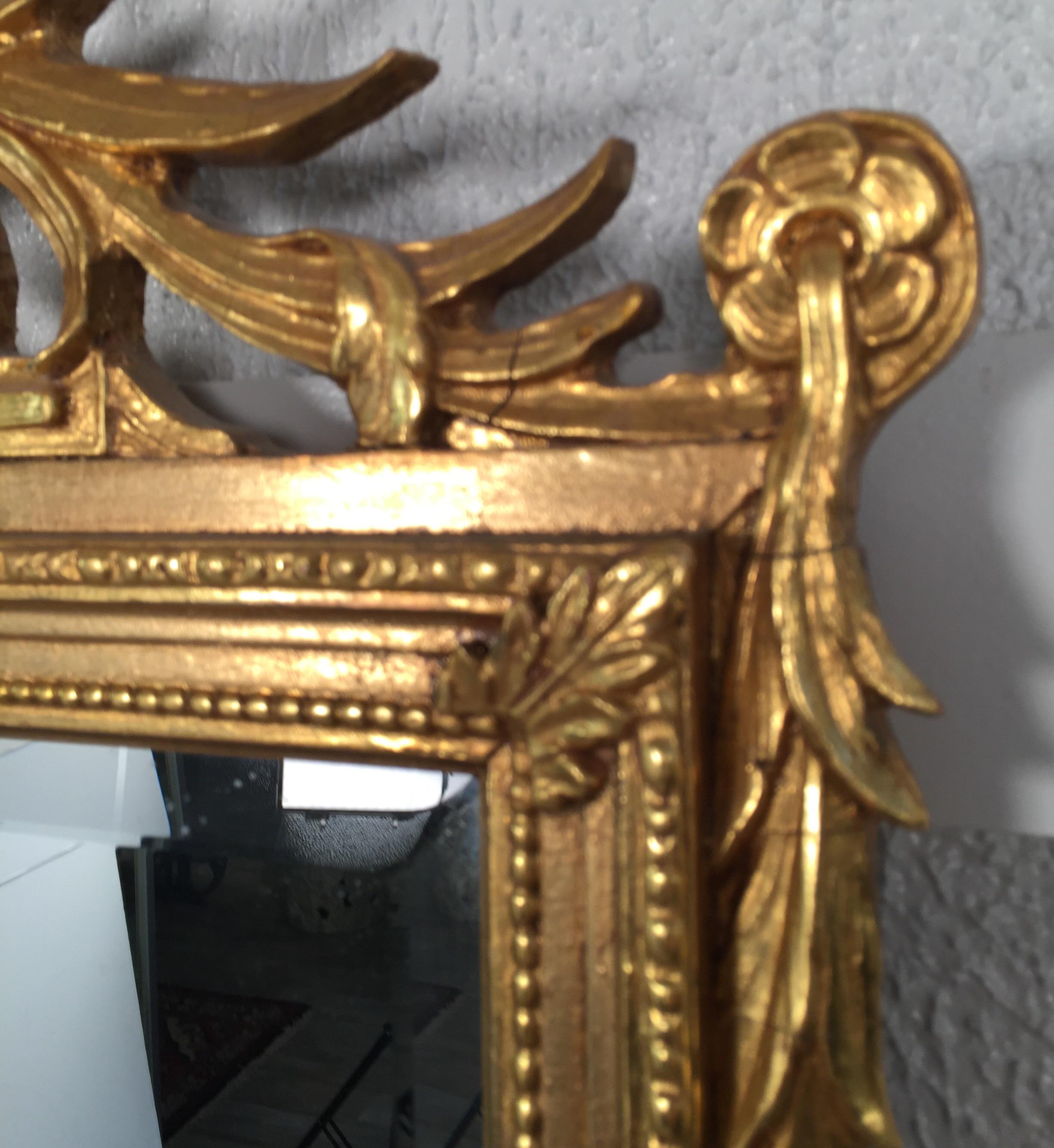Beautiful Carved Gold Gilt French Style Mirror by Friedman Brothers, circa 1940s 4