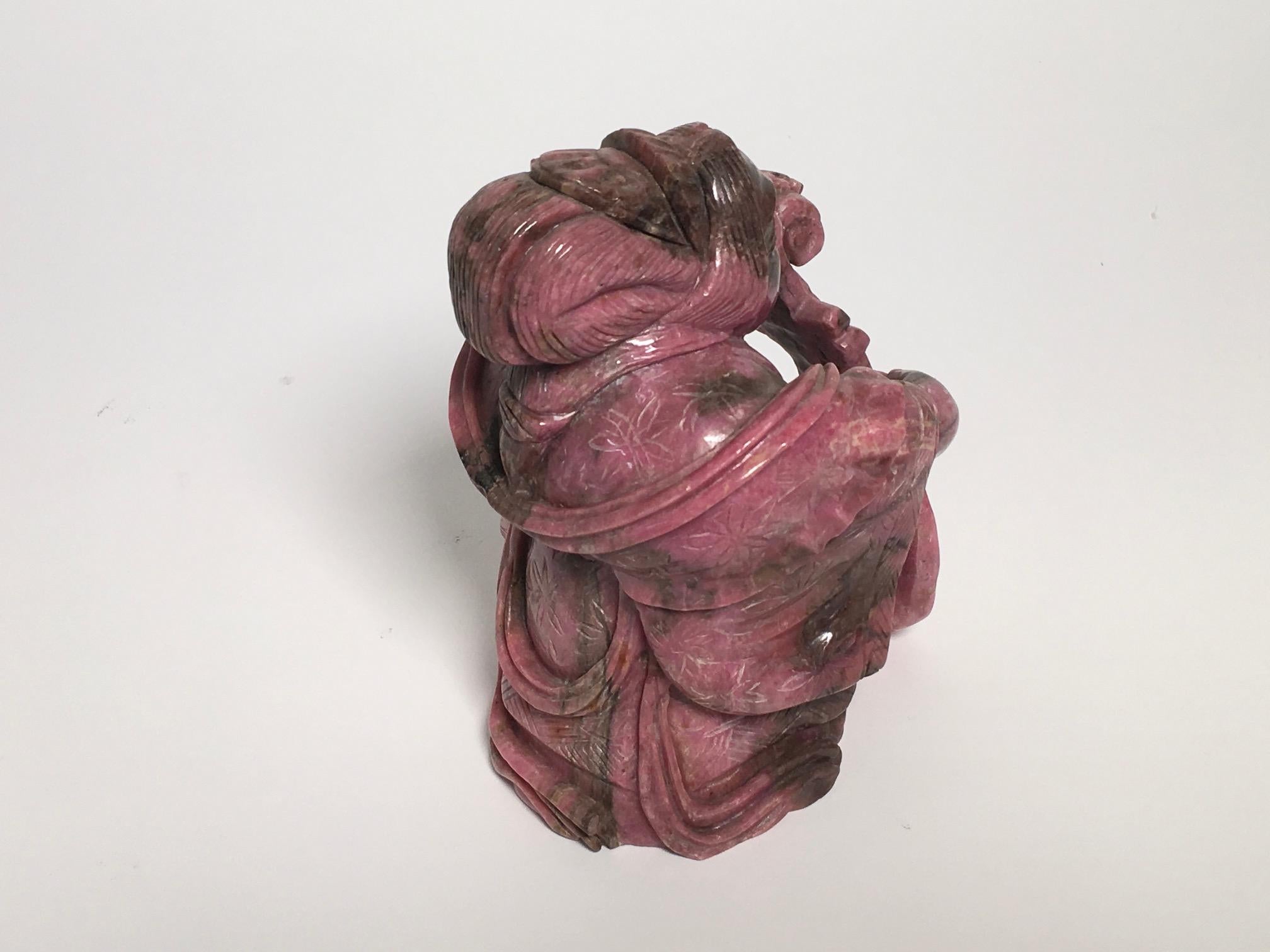 Beautiful carved jasper sculpture produced in China. Italian Private collection.