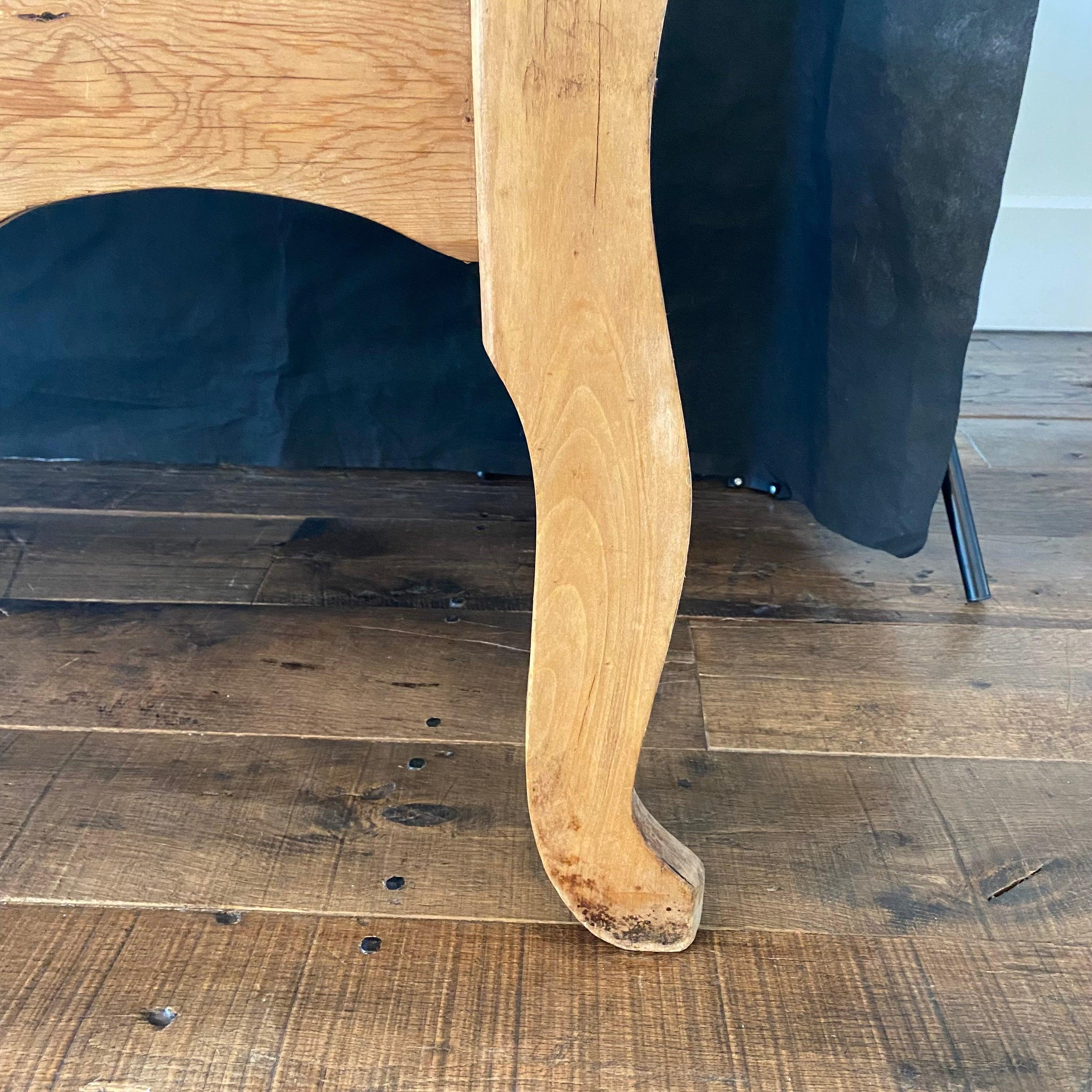 Beautiful Carved Pine Swan Neck Bench Settee with Rush Seat 2