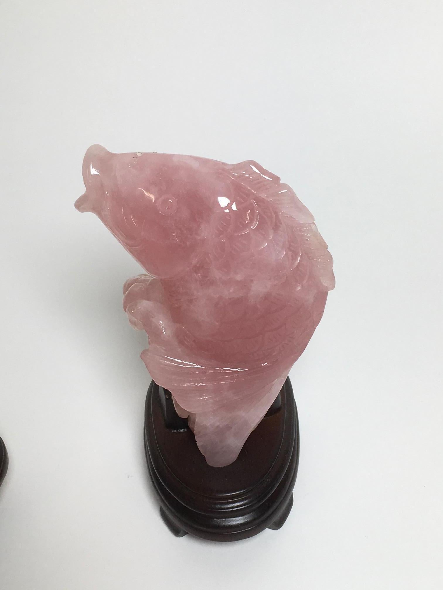 Chinese Beautiful Carved Rose Quartz Sculptures For Sale