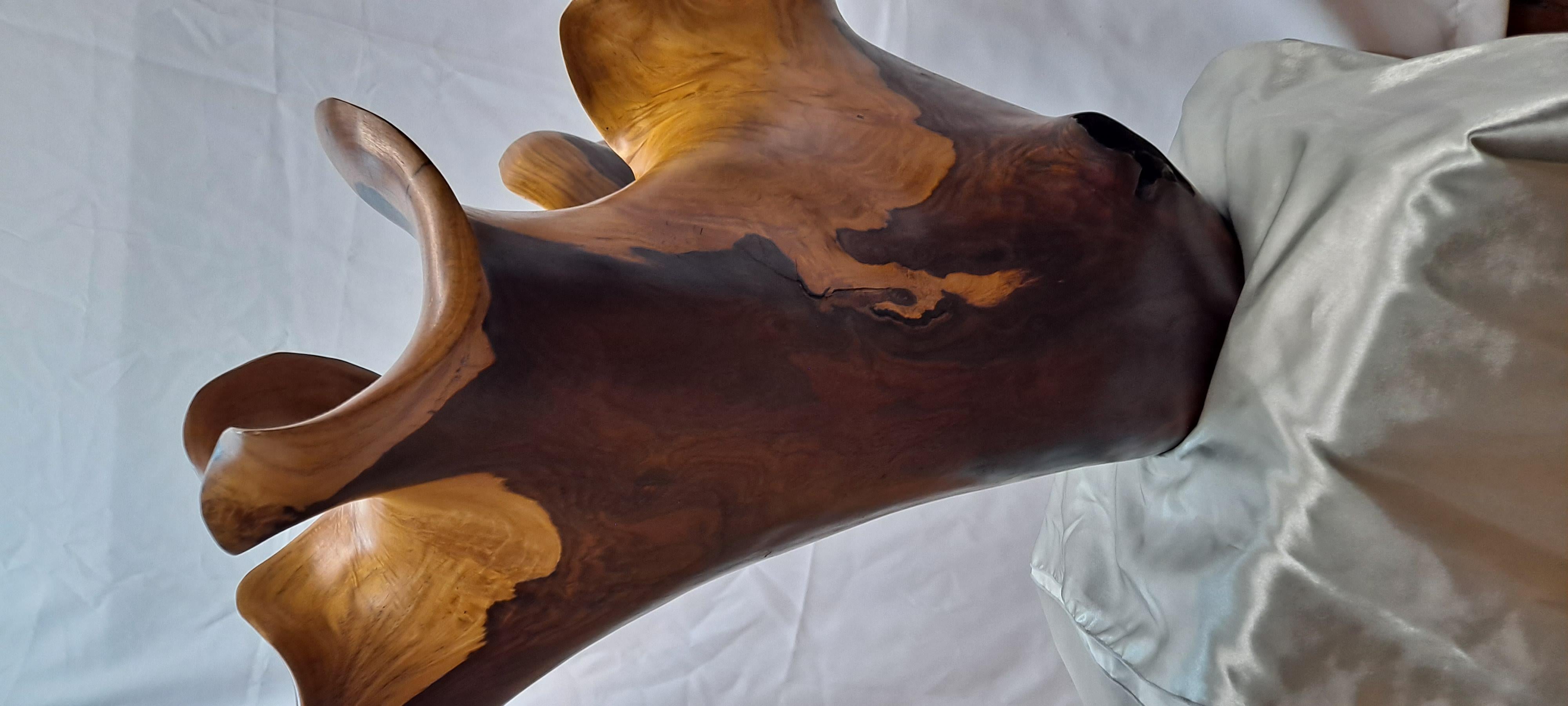 Beautiful Carved Rosewood Sculpture Center Piece by Souphom Manikhong For Sale 6